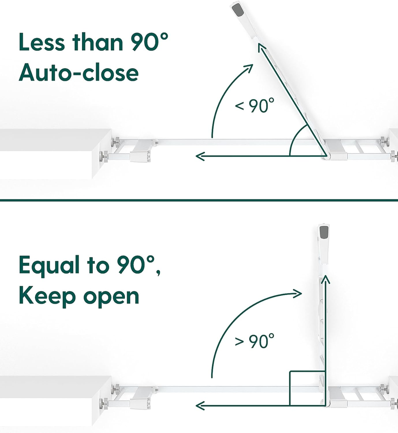 BABELIO Baby Gate with Cat Door, 73.7-101.6 CM Metal Dog Gate for Stairs & Doorways, Pressure Mounted Safety Gate with Pet Door, NO Tools Needed (76.2 CM Tall, White) image number 4