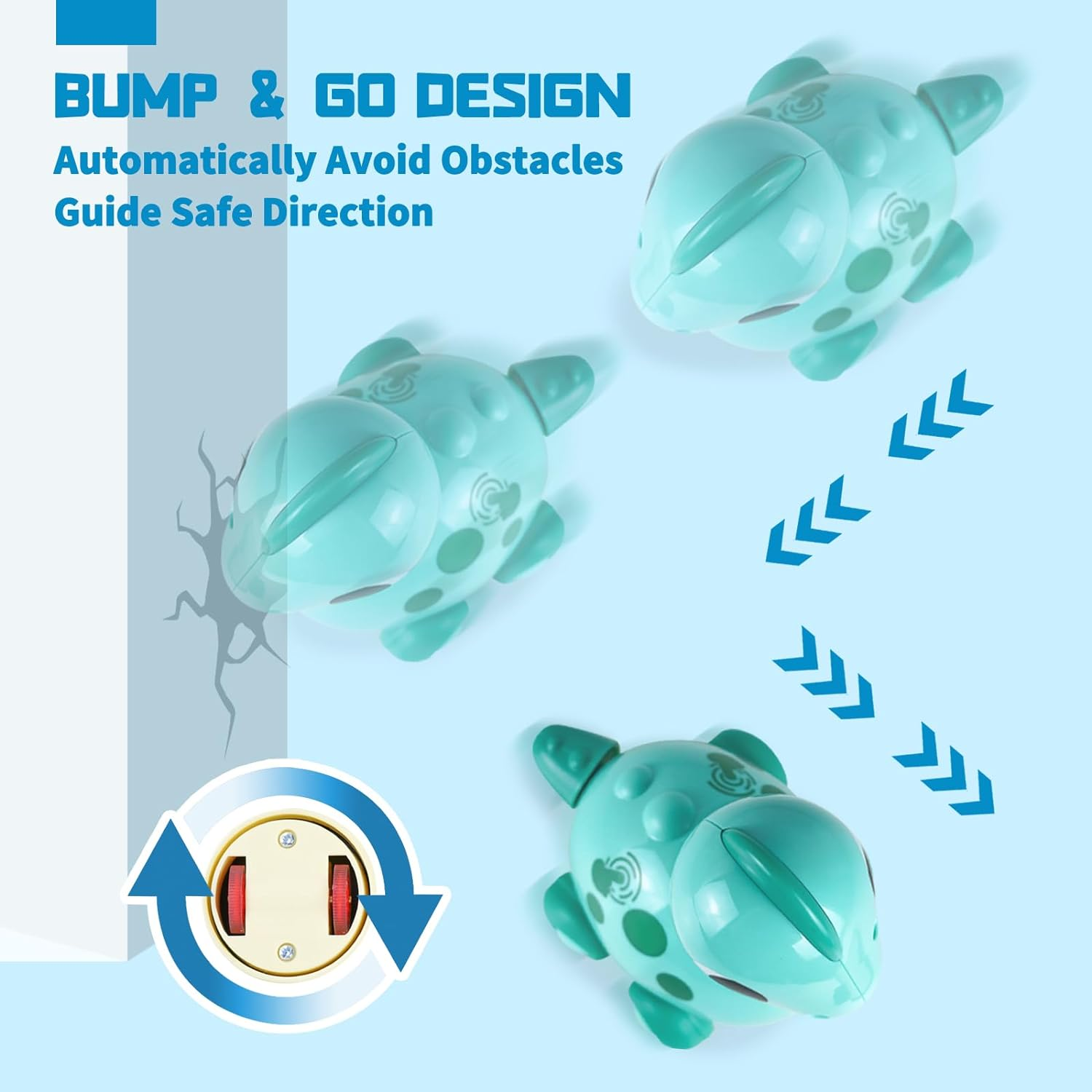 Baby Toys 6-12 Months, Musical Dinosaur Toys for 1 2 Year Old Boys Girls Toddlers, Touch and Go Crawling Dinosaurs with Lights & Sounds, Birthday Gifts for Boys Kids 6 9 12 Month 1-2 Year Old image number 5