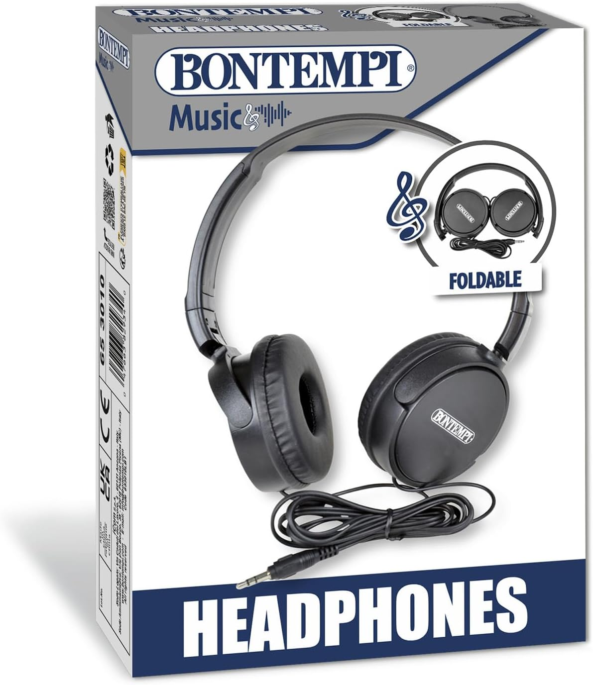 Bontempi | Foldable Cable Headphones Compatible with Devices with 3.5Mm Jack, 17 X 15.5 X 2.9 Cm image number 2