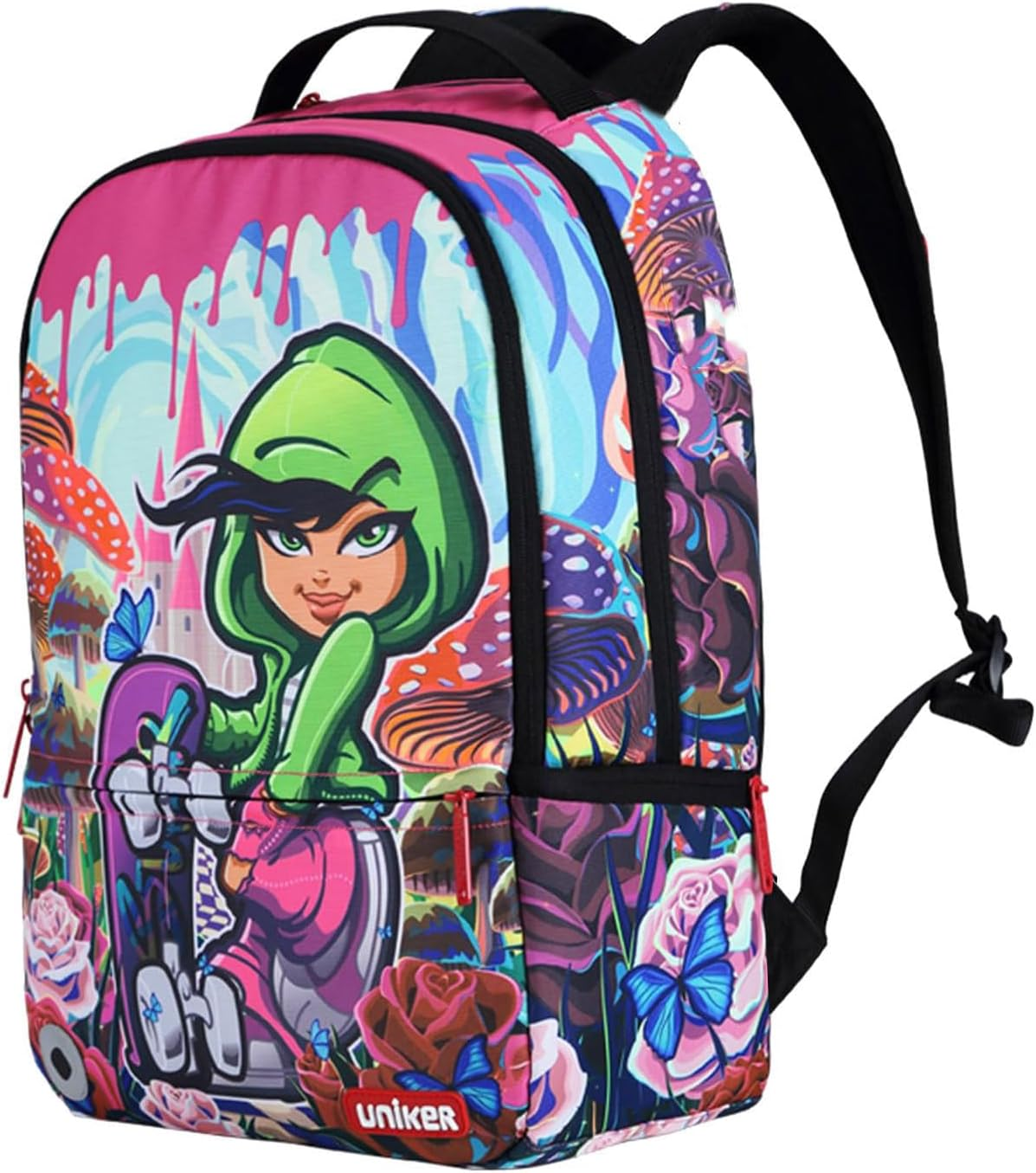 UNIKER Laptop Backpack with USB Port,Graffiti Backpack for Work,Space School Backpack,Designer Laptop Backpack for 15.6 Inch