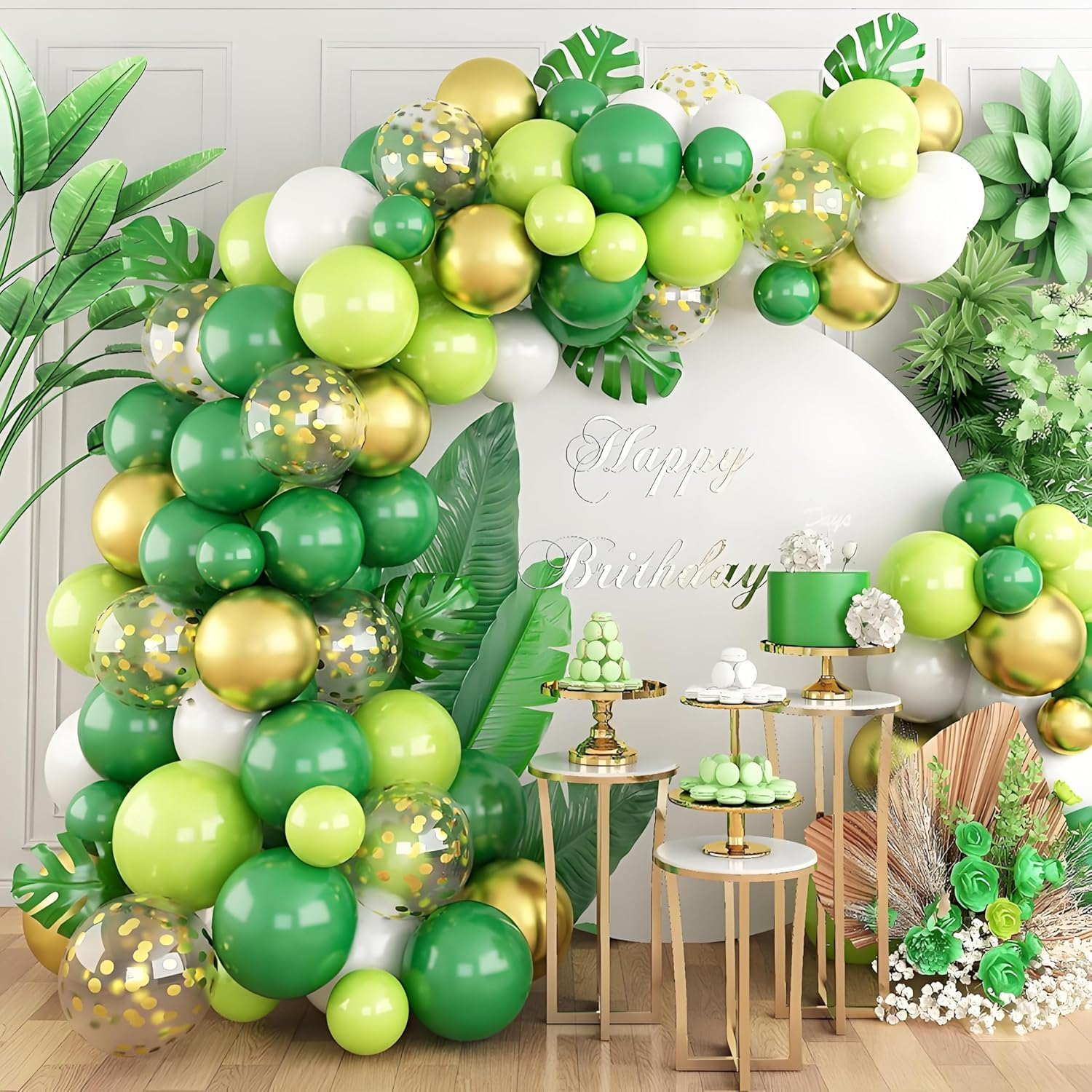 Lime Green Balloons 12 Inch, 50Pcs Party Balloons for Dinosaur Jungle Halloween Birthday Party Decorations image number 5