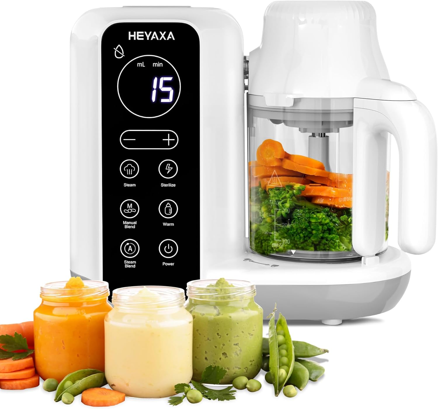 Baby Food Maker, Baby Food Processor with Automatic Cooking & Grinding, Food Steamer Puree Blender with Self-Cleaning Function, BPA Free (White) image number 1