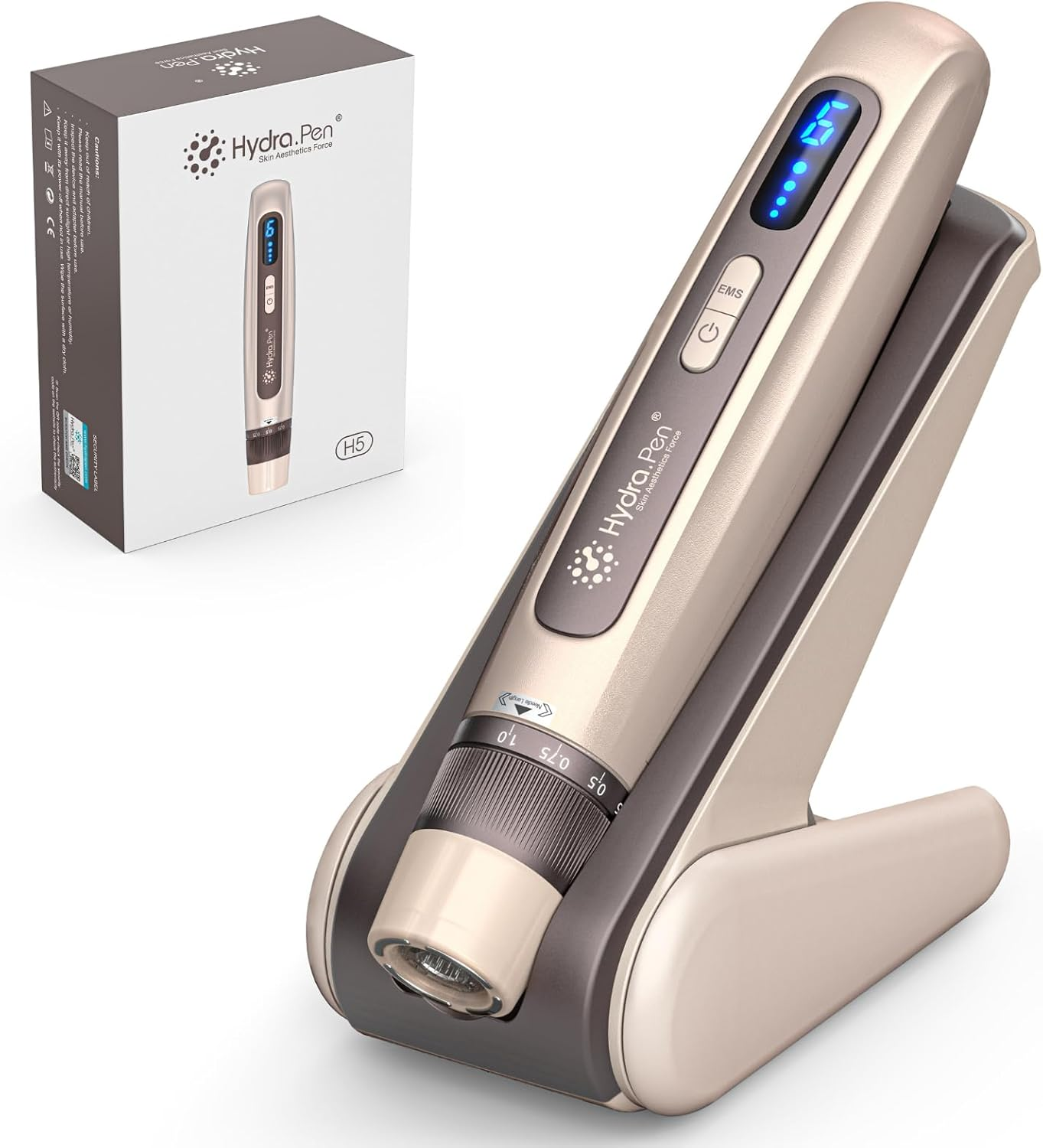 Hydra Pen H5 Professional Skin Renewal Device with EMS Microcurrent & Auto Serum Infusion, Wireless LED Beauty Tool for Facial Revitalization, Appearance Refinement and Hair Care Support - Golden image number 6