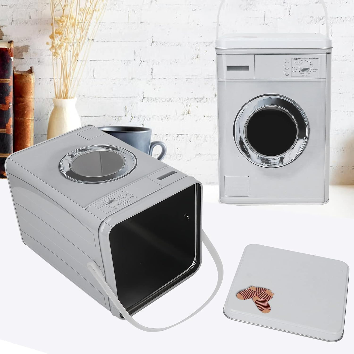 Laundry Basket with Lid,Hampers for Laundry,Laundry Detergent Powder Storage Box Portable Cute Tapes Stationery Socks Container Organizer with Handle image number 1