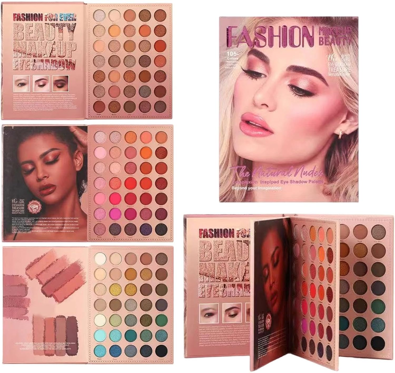 Multifunctional Makeup Palette &ndash; Multicolor 105 Book, Pearl Matte Blend, Earth Tone Beauty | Wide Shade Rangeset, Layered Art Look for Creative Styling image number 2