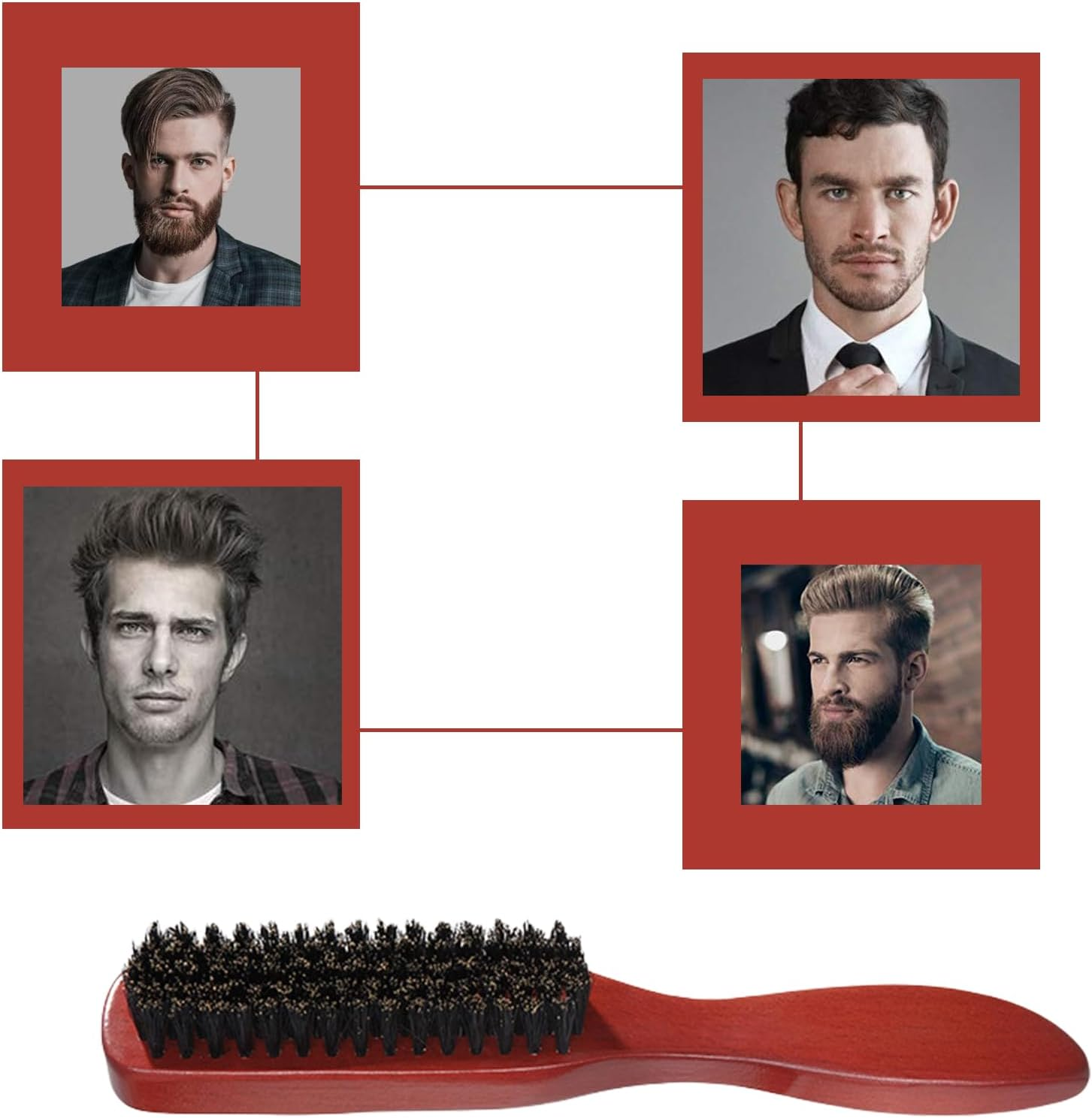 Treayes Boar Bristle Brush for Beard Styling, Men and Women'S Natural Hair Brush with Wooden Handle image number 3