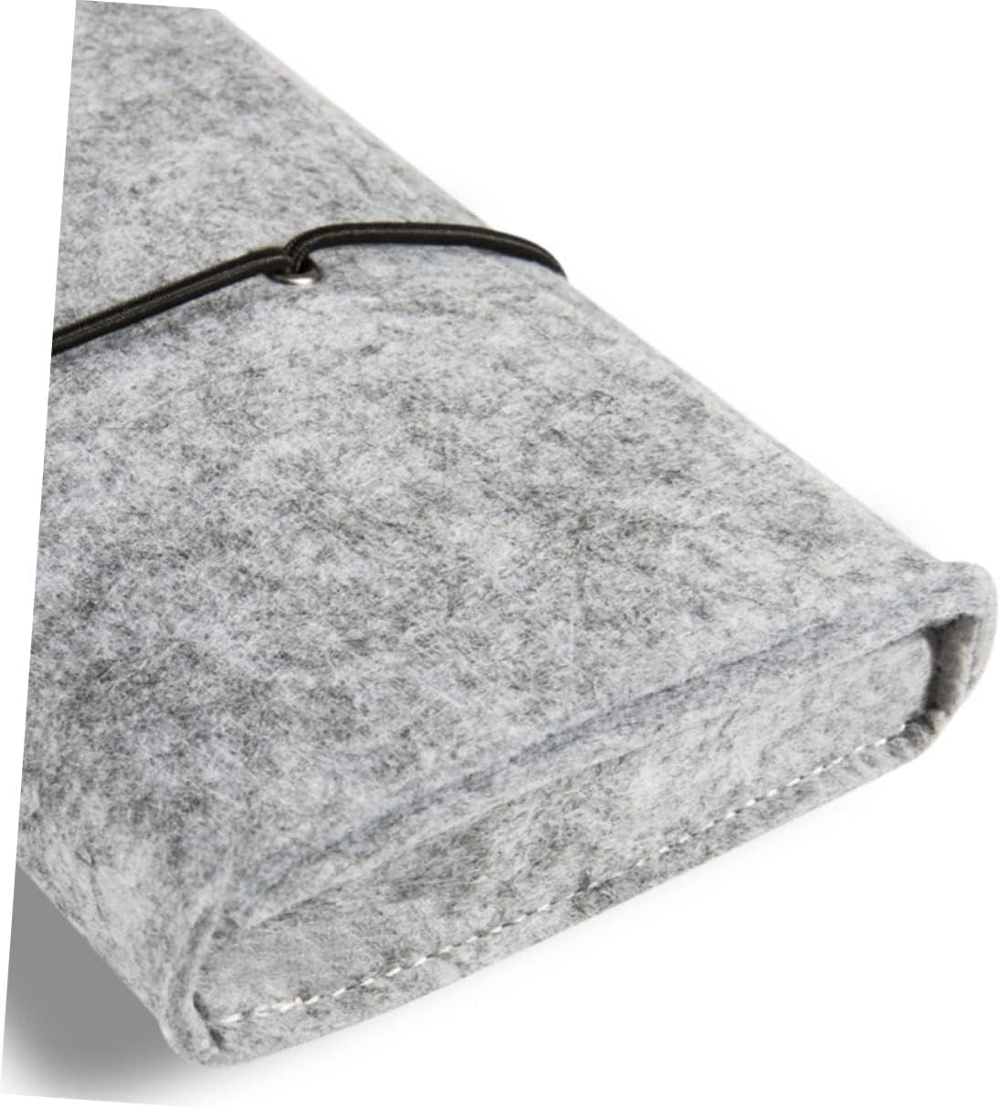 SHERCHPRY 2Pcs Felt Storage Bag Pockets Tote Bag Organizer Travel Organizer Felt Pouch for Passport Phone Electronics Light Grey image number 1