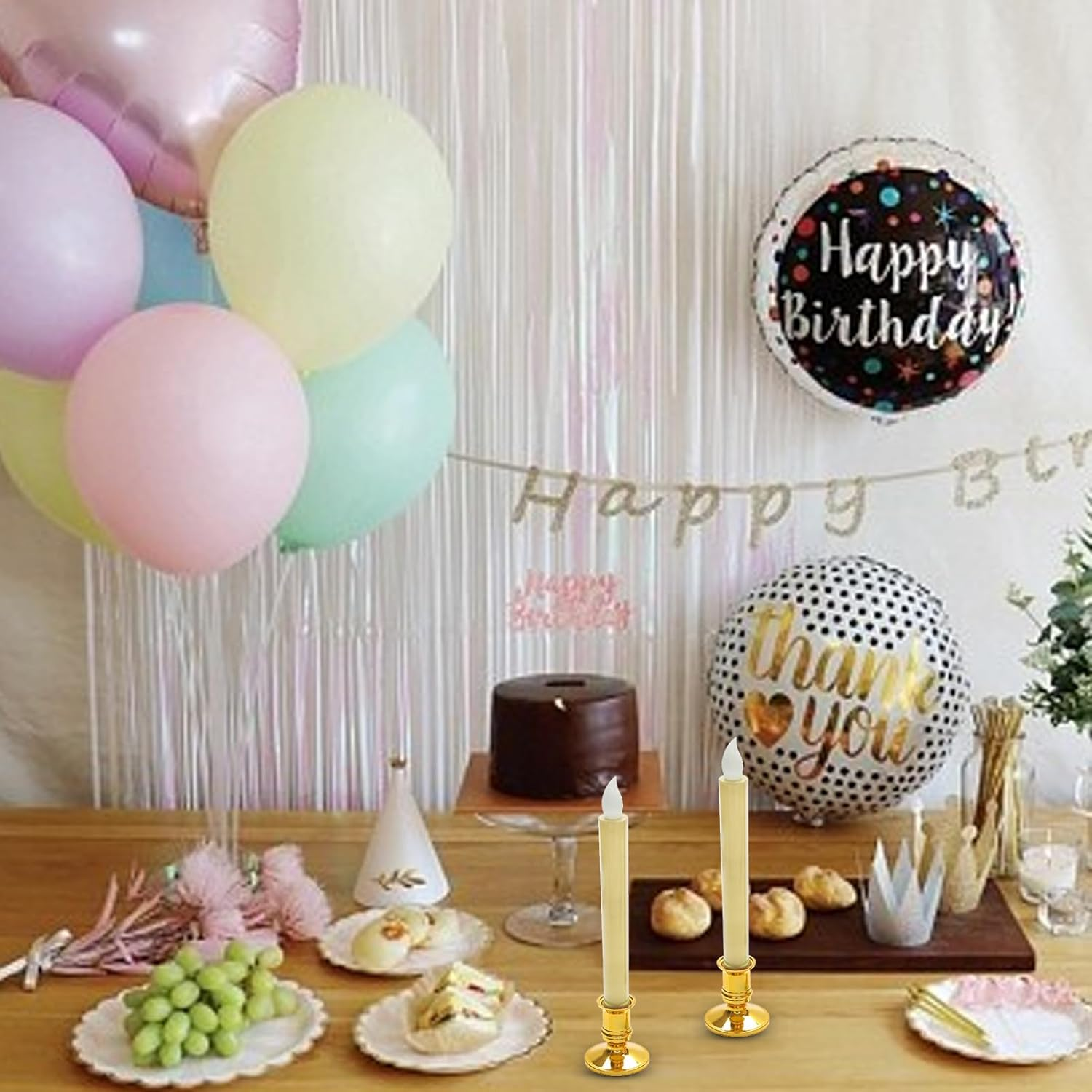 LED Flameless Candles | Birthday Decoration | Holiday Flickering Candles | for Home Dormitory Living Room Dinner Table Patio Bedroom Bathroom Wedding Birthday Parties Family Gatherings