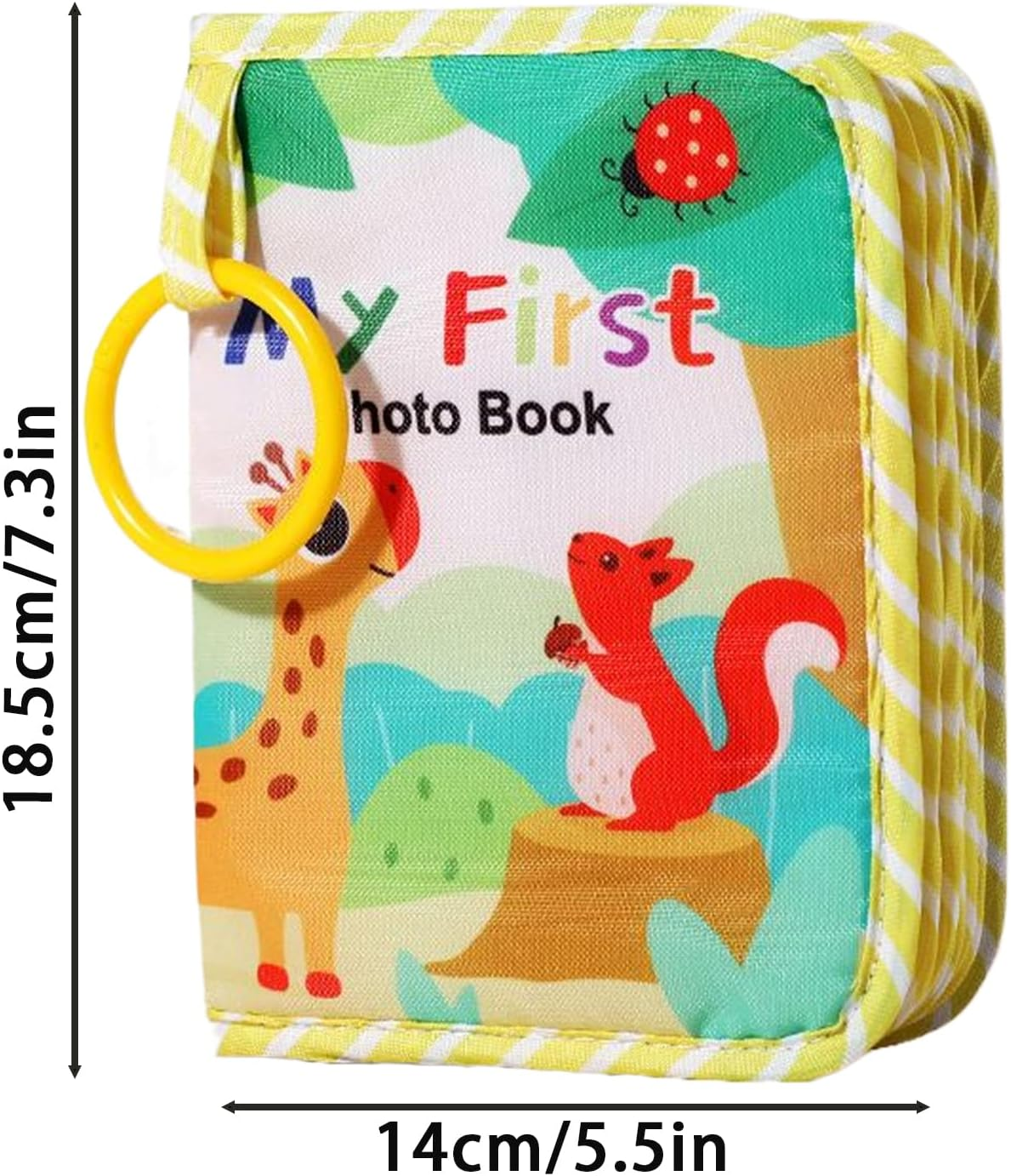 Baby Photo Album | Baby First Photo Album Soft,Soft Cloth Souvenir with Mirror Memory Keeping Keepsake for Parents Memories Birthday Family Kids image number 1