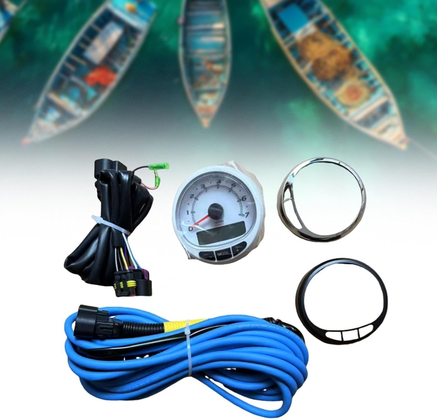 Outboard Motor Tachometer Kit Replace 8M0135634 3 Feet Long Harness Practical image number 2