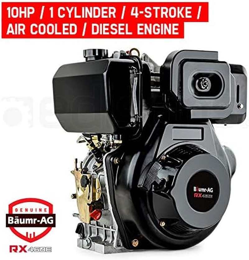 BAUMR-AG 10HP Diesel Stationary Engine Electric Start OHV Replacement Motor 460Cc Displacement 4-Stroke Stationary Engine, Low Oil Shutdown, RX460E image number 4