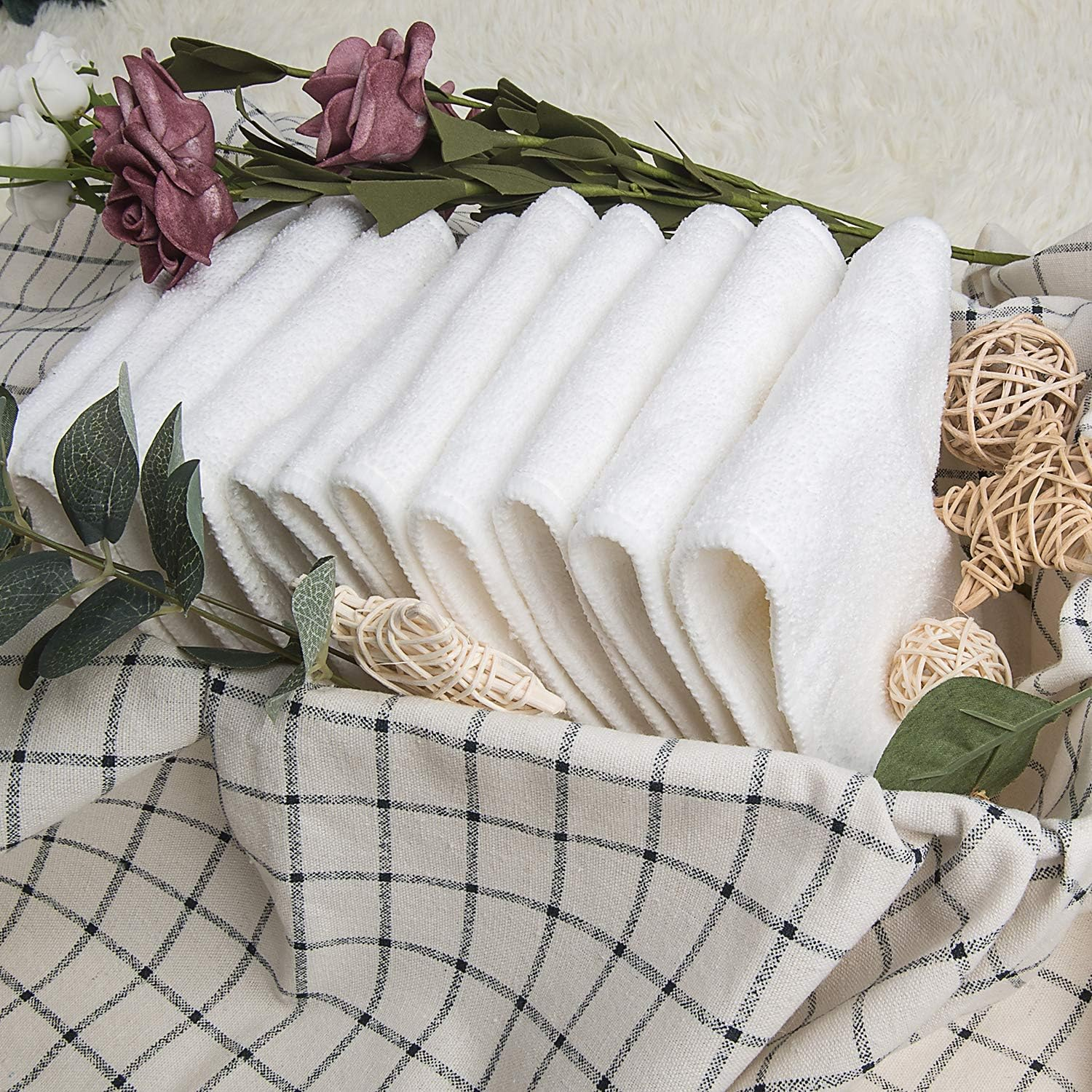 ALVABABY 12Pcs Microfiber Inserts,Soft Cloth Diaper Liner,3-Layer Absorbent Inserts,Reusable Liners for Baby Cloth Diapers 12T-AU image number 3