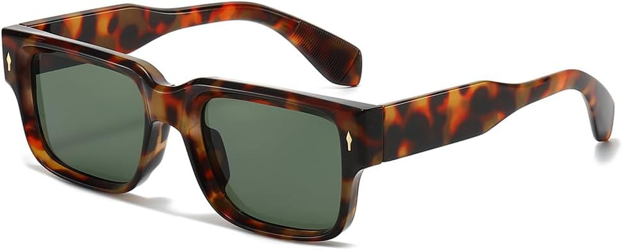 YAMEIZE Retro Square Sunglasses for Women - Men Vintage Rectangle 90S Sunglasses Thick Frame UV400