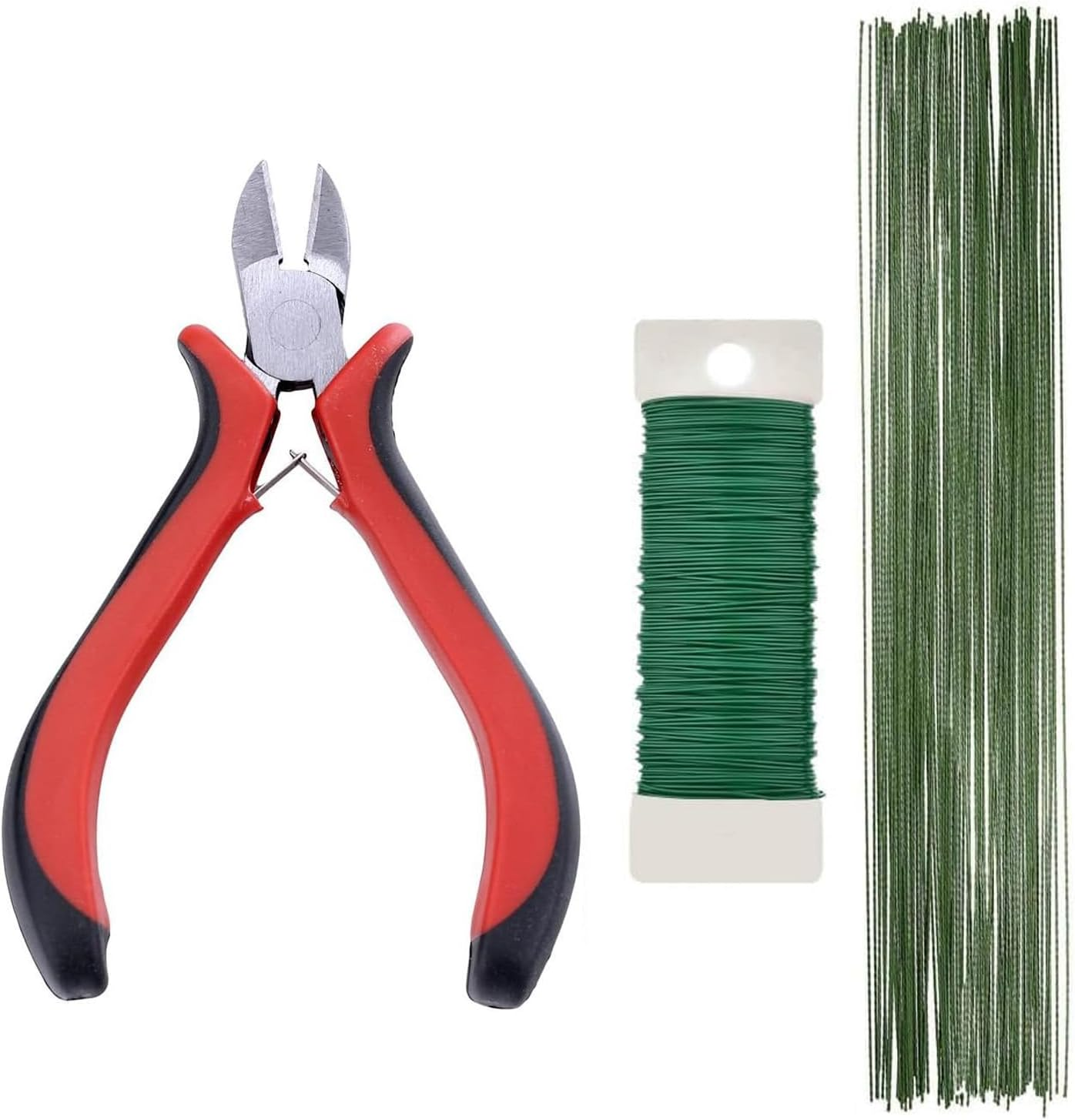 Floral Tape and Floral Wire Arrangement Tools Kit with Wire Cutter 26 Gauge Stem Wire and 22 Gauge Paddle Wire for Bouquet Stem Wrap Florist