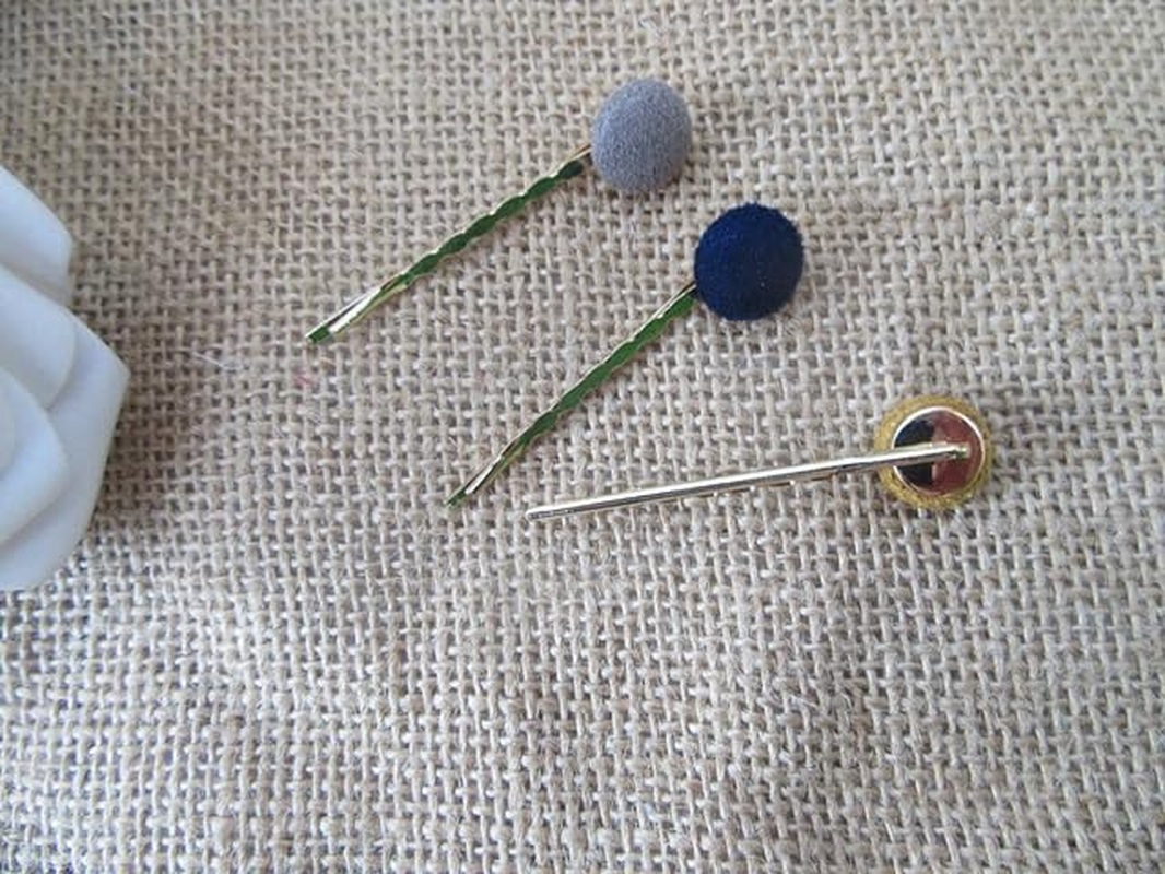 6Sheets X 3Pcs Classic Button Hair Clip Hair Accessory Mixed Color image number 3