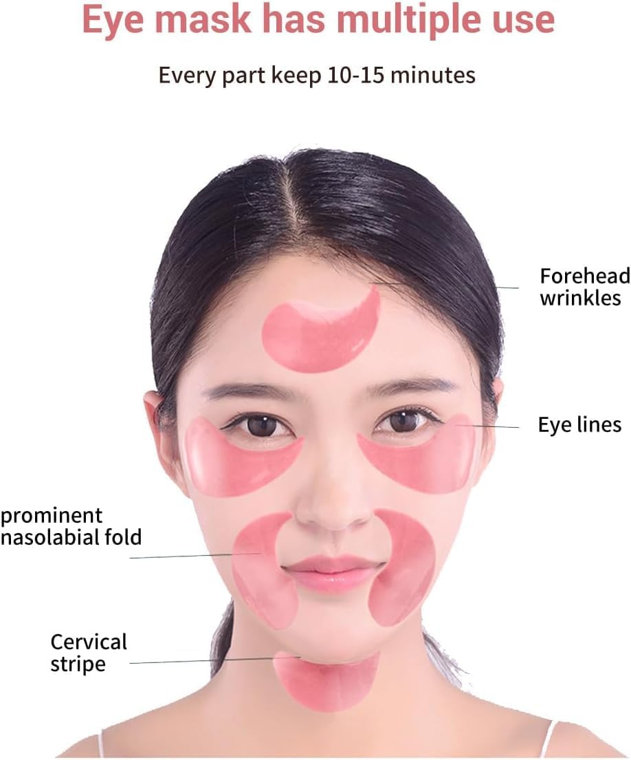 Rose Hydra-Gel under Eye Patches (60 Pcs/30 Pairs) - Collagen & Hyaluronic Acid Eye Masks to Reduce Wrinkles, Fine Lines, Dark Circles & Puffiness, Firming Gel Pads for Men & Women image number 6