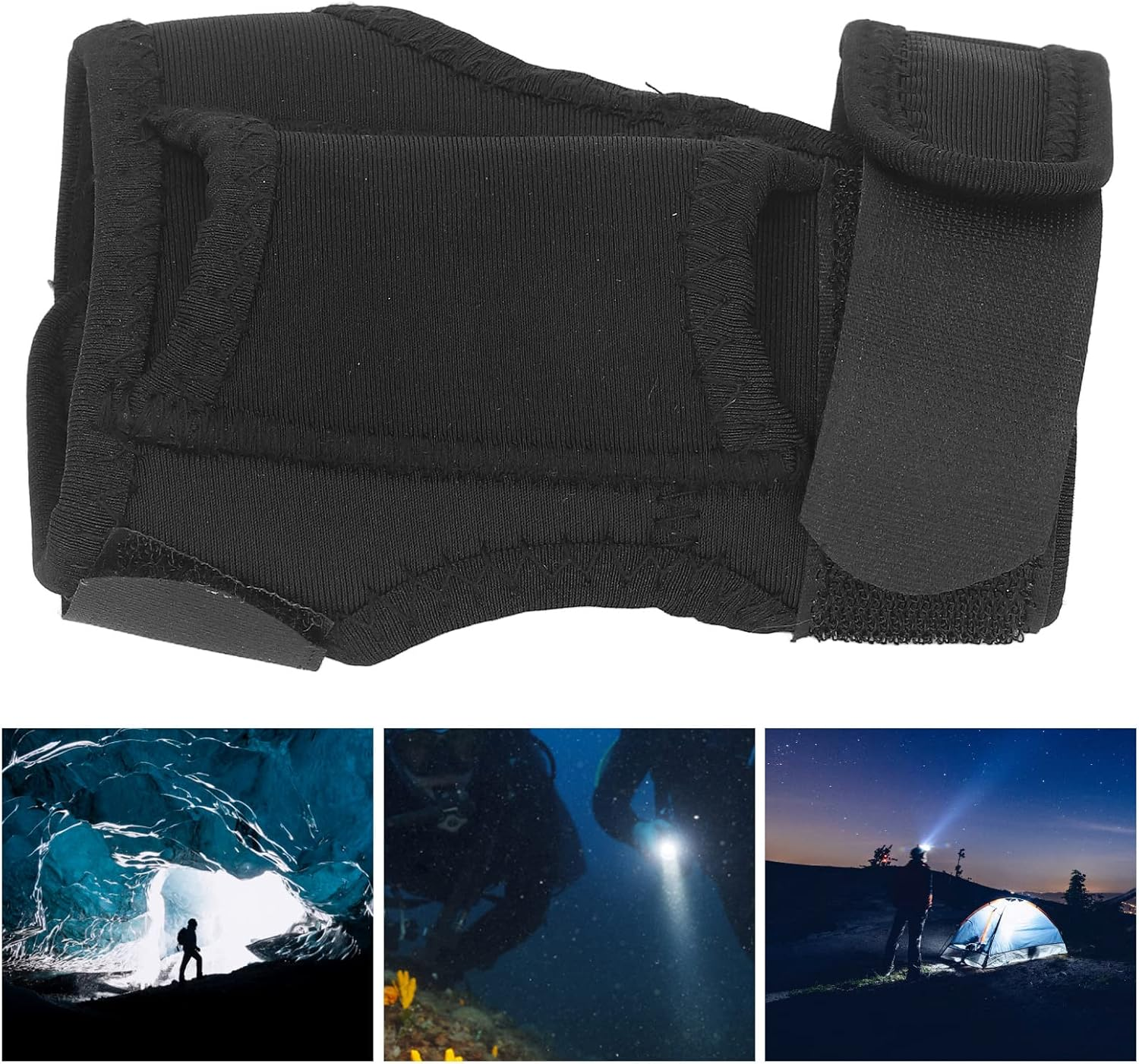 Gsycle Wrist Flashlight Holster, Thickened Nylon Diving Flashlight Holster Diving Torch Arm Holder Flashlight Glove Hands Flashlight Holder image number 6