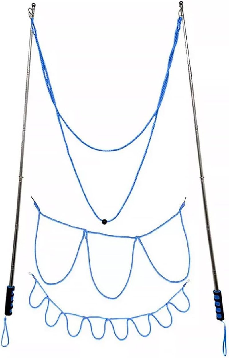 1.2 M Retractable Double-Bar Bubble Rope for Outdoor Performance | Stainless Steel Bubble Wands with 3 Different Ropes | Giant Bubble Maker for Kids & Adults