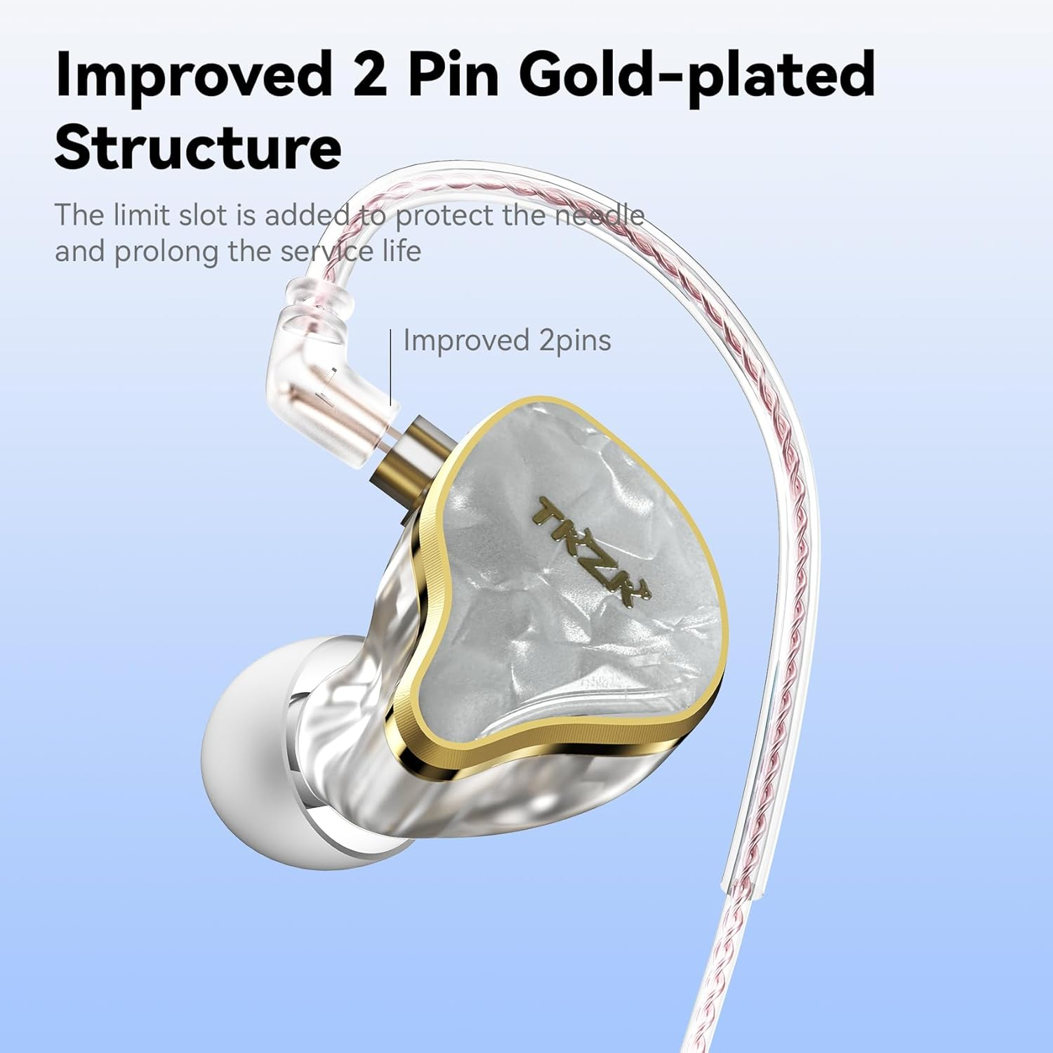 TZKZ TK02 In-Ear Monitor with Hifi Sound, Removable Cable, 10 Mm DD Driver IEM for Musicians, Gaming, DJ, Comfortable and Durable Earphones for Mobile Phone and Stage Performances (Purple, Without image number 1