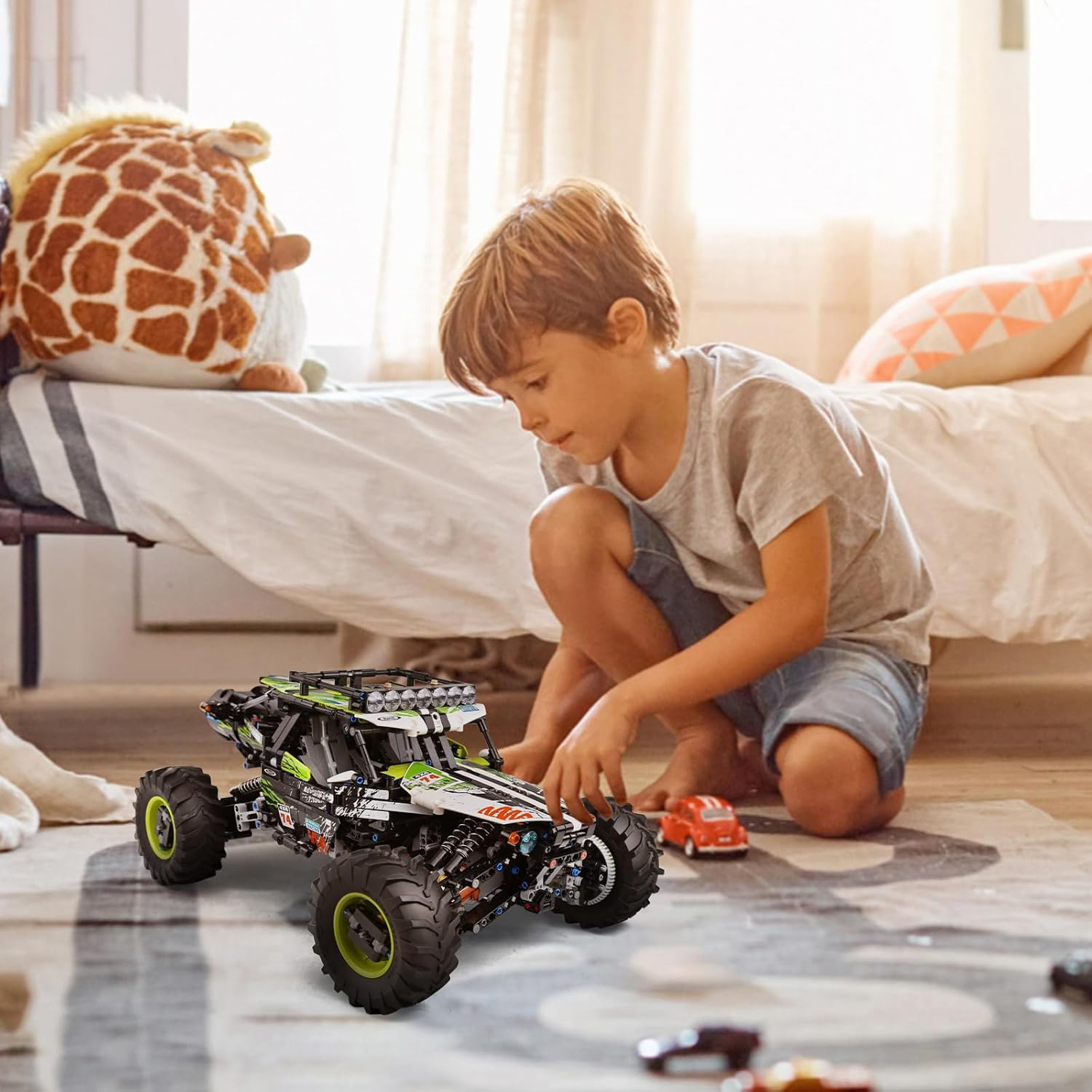 Mould King 18002 Climbing Car Off-Road Truck Building Set, Remote Control Racing Car Model Block Kit, Vehicle Toy for Adults Boys 1879Pcs