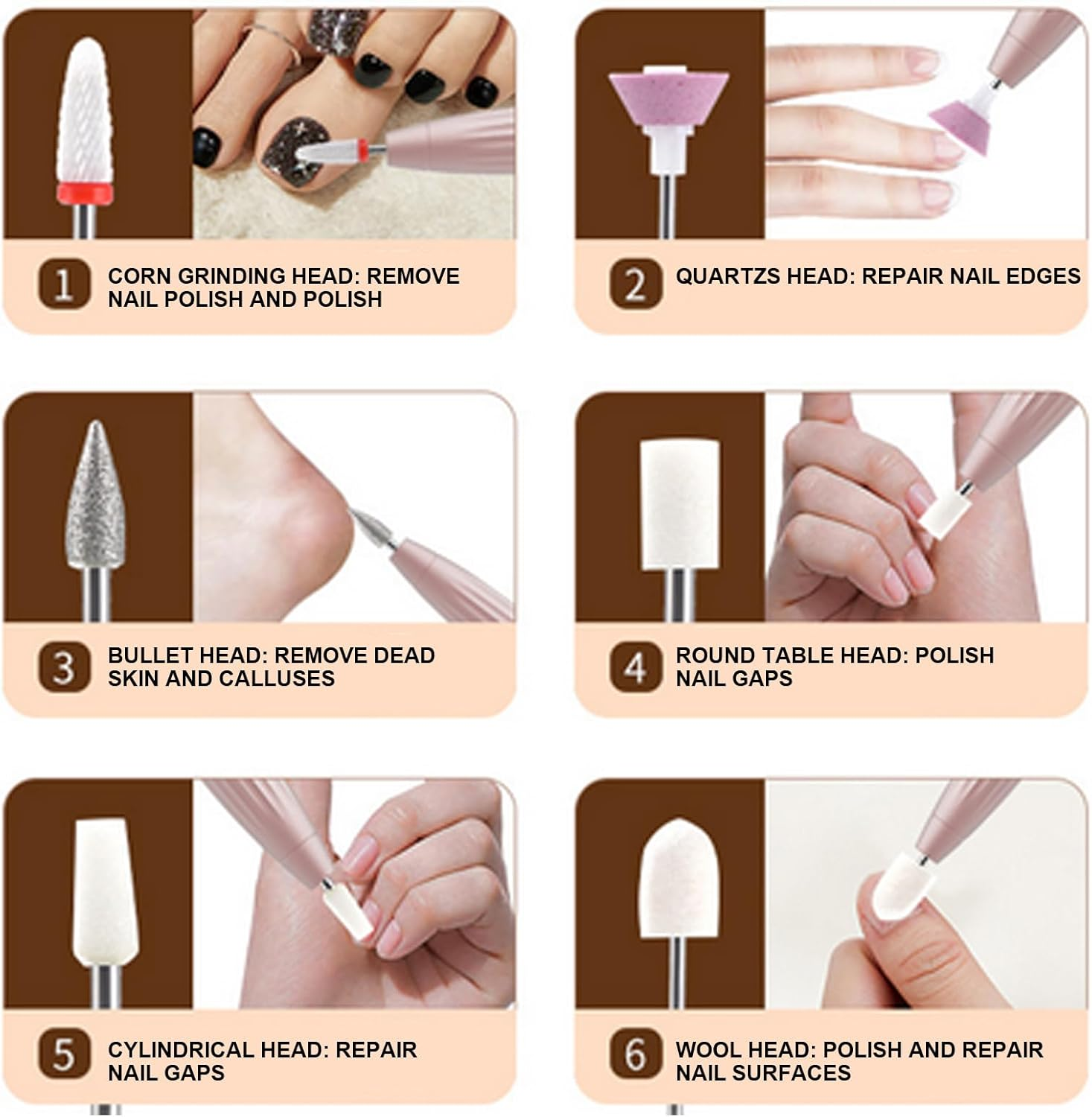 Electric Filer for Nail | Manicure Drill Nail Electric File,Rechargeable Grinder with Replacement Parts, Digital Display Manicure Tools for Polishing Removing image number 4