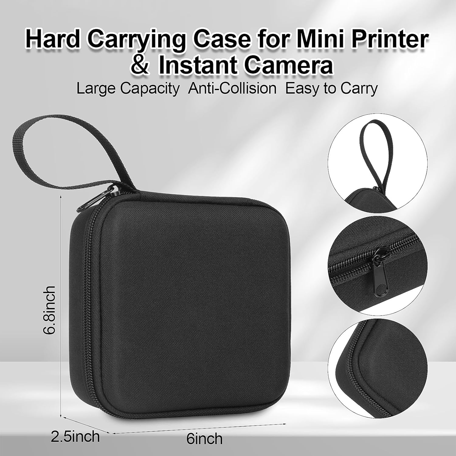 Huijukeji Mini Sticker Printer Case,High-Capacity Hard Protective Box for X5/Phomemo M02/T02 Printer,Portable Carrying Case Suitable for Thermal Inkless Photo Printer,Instant Camera,Label Marker image number 3