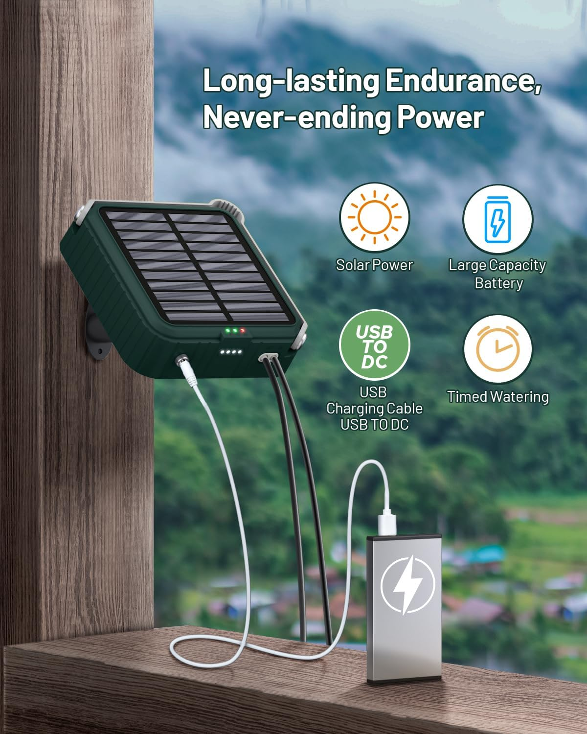 Solar Irrigation System for Garden Watering System, Latest Automatic Drip Irrigation Kits for Potted Plants, Supported Automatic Watering System for Balcony Outdoor, Plant Bed and Green House image number 5