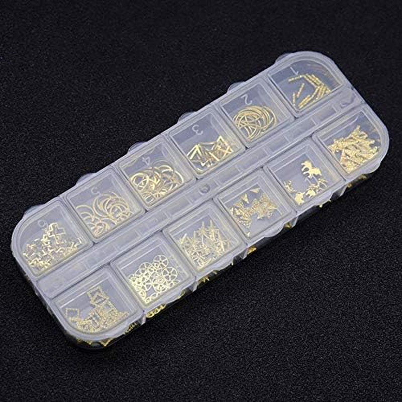 HANGQINGHENG 12 Grid 3D Metal Rivets Studs Mixed Style Gold Studs Decorative Metal image number 1