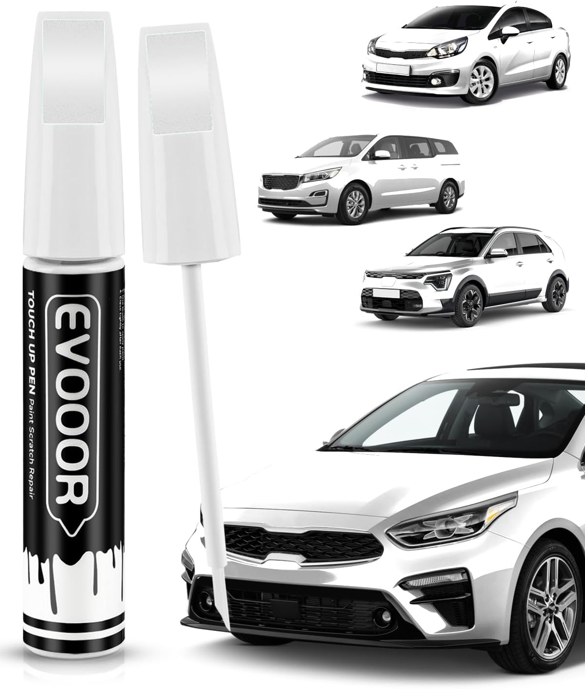 Snow White Pearl Tricoat(Swp) Touch up Paint Compatible with Kia Exact Match 2 in 1 Touch up Paint for Chips and Nicks Repair with 2Pcs Disposable Micro Applicators