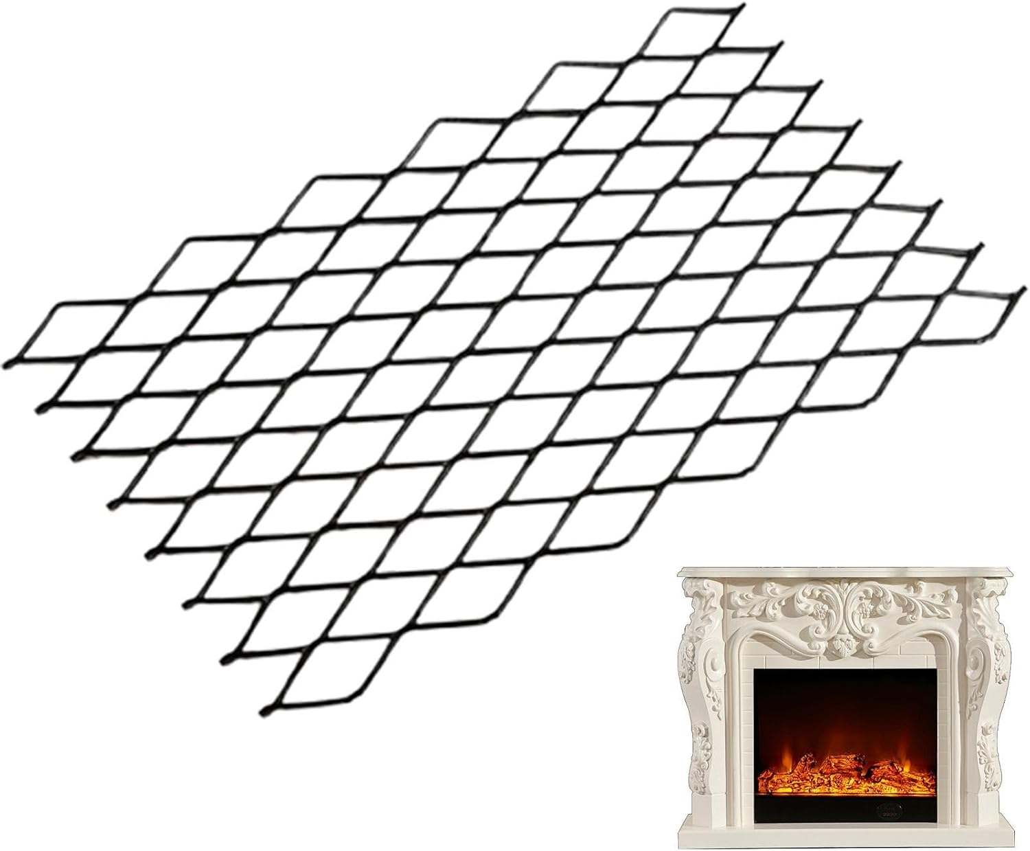 Fire Grates - Steel Fireplace Grills, Sturdy Log Holder | Heat Resistant Sturdy Log Holder Fire Grates, Fire Place Retainer Mesh for Many Ovens Fireplaces Outdoor Events Family Gatherings