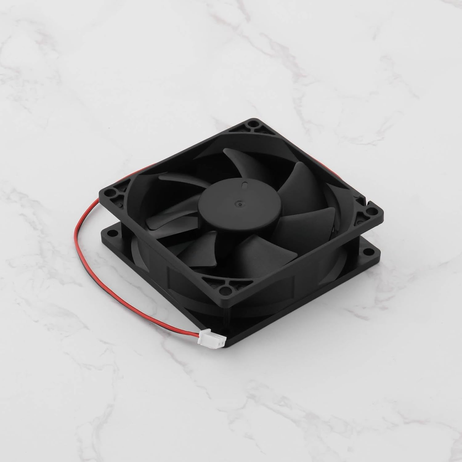 Be in Your Mind 1Pc 80Mm X 80Mm X 25Mm Brushless Cooling Fan DC 24V 0.15A Dual Ball Bearing Fan 2Pin Plastic 8025 7 Blades Cooling Fan Black image number 6