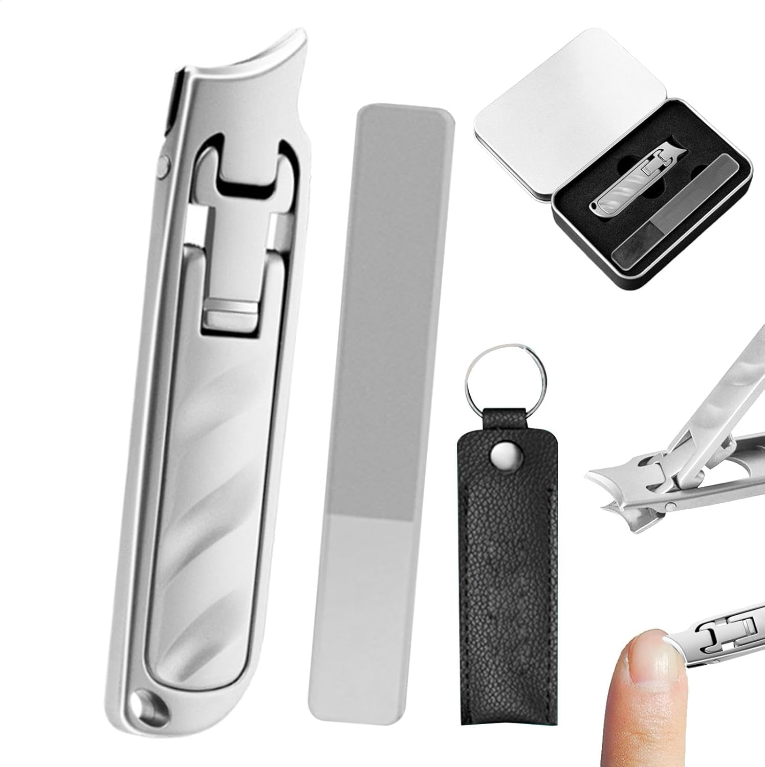 Riaisttd Nail Clipper Set for Women, Oblique Mouth Travel Size Nail Kit, Large Opening Ultra-Thin Stainless Scissors for Little Boys Girls image number 3