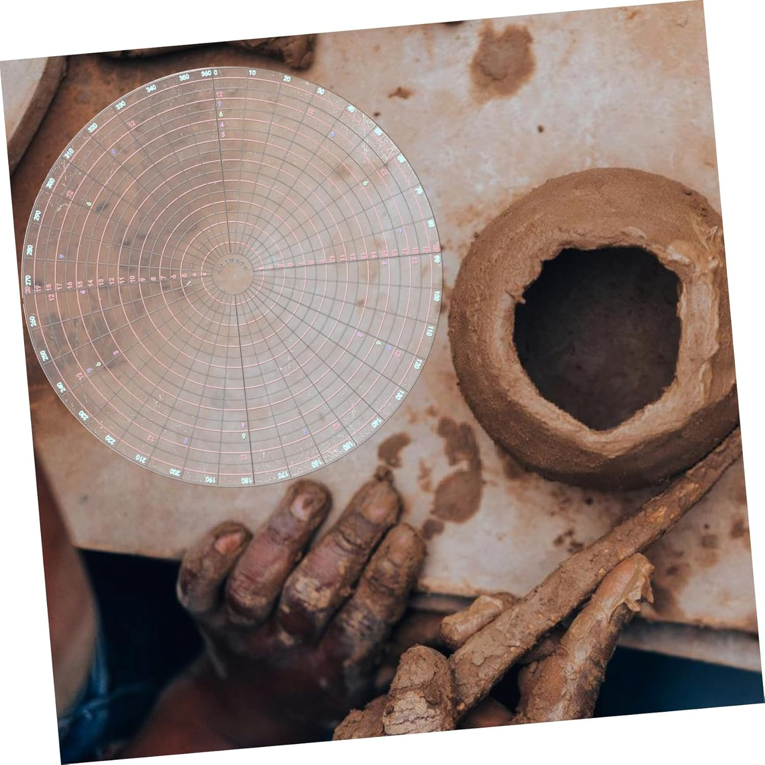 Abaodam Pottery Tools DIY Circle Stencils for Drawing Divider Ceramics Pottery Gauge Tool Slab Template Kit for Artists Students Hobbyists image number 4