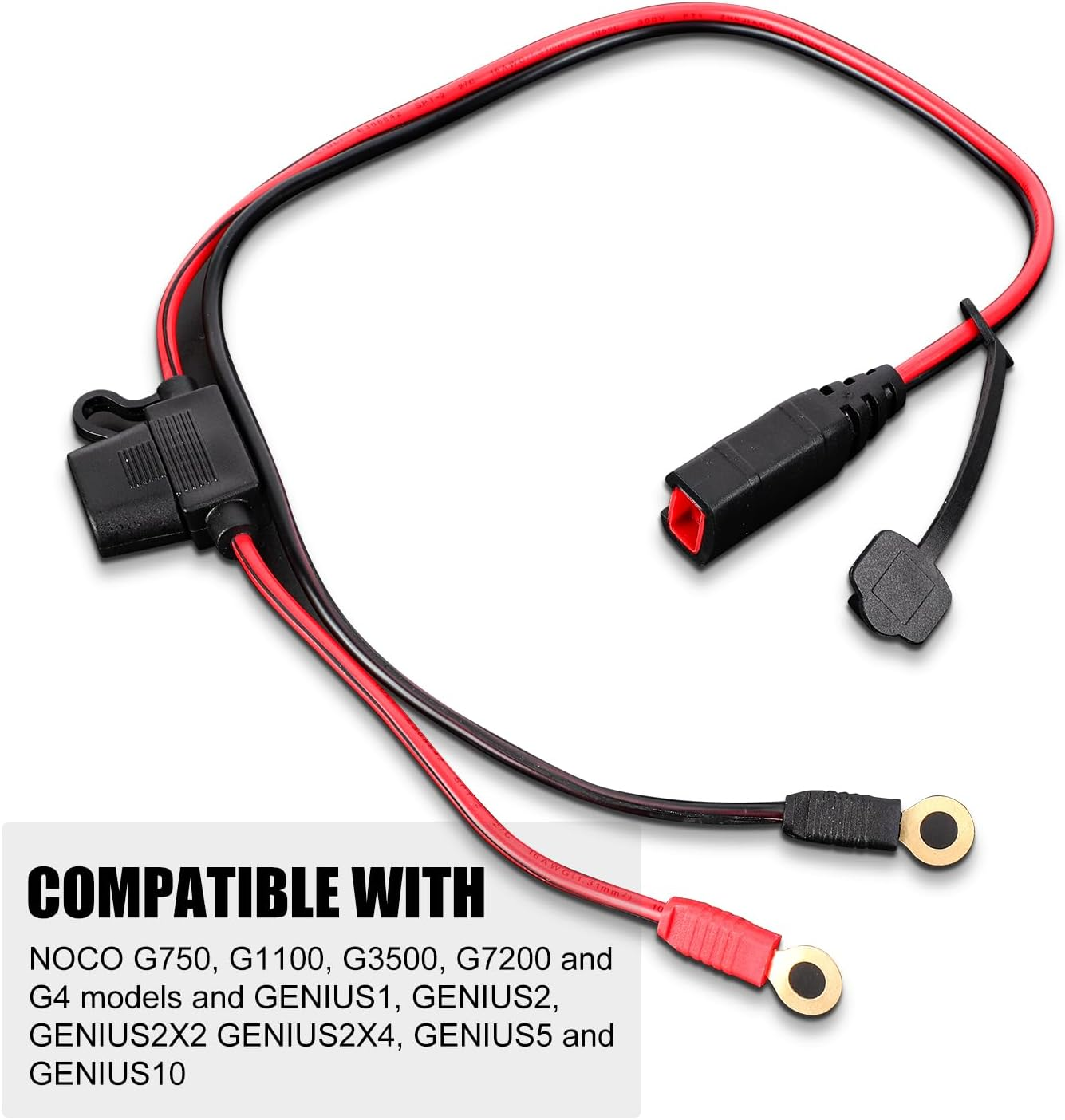 2Pcs Wire Harness, Compatible with NOCO GC002 X-Connect M6 (1/4In) Eye Clamp Connector Drip Charger Cables Battery Charger Cables Accessory Cables for NOCO image number 4