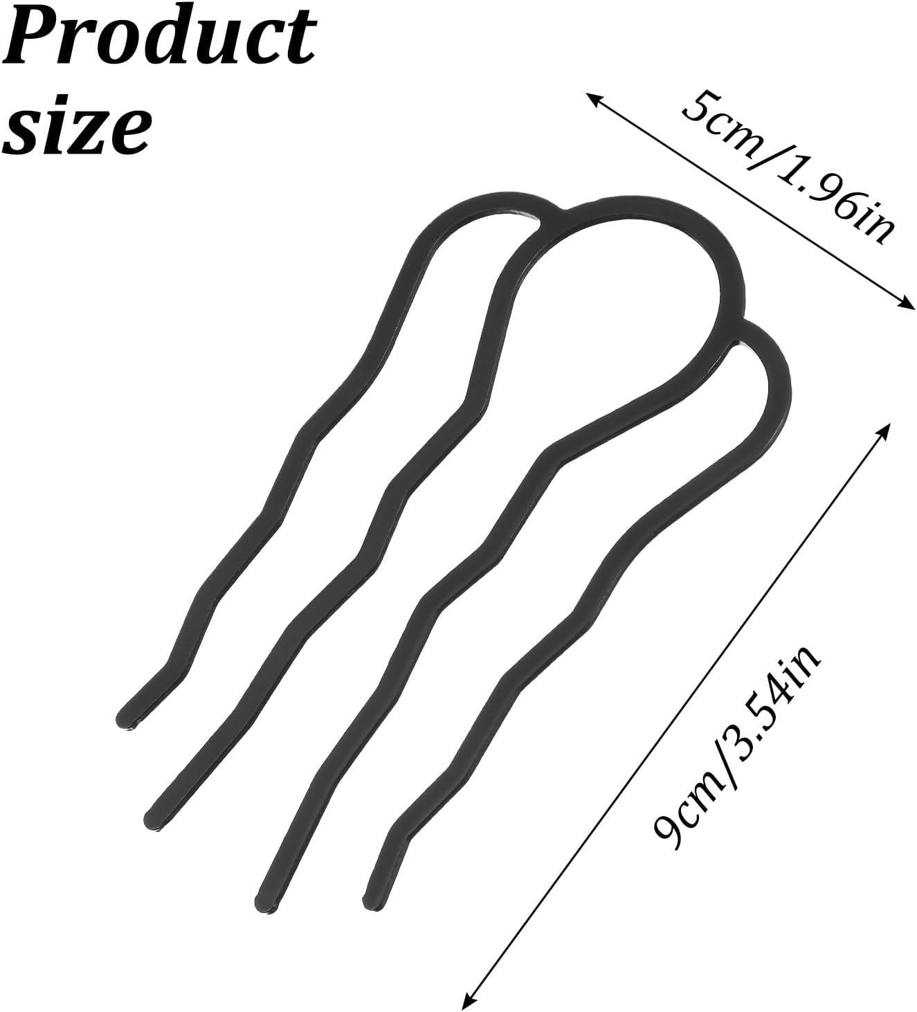 Heclia Pack of 8 U-Shaped Metal Hair Forks for Updo Bun French Twists Non-Slip Hair Accessories for Women Girls for Thick Fine Hair Weddings Everyday Elegant French Hair Comb image number 5