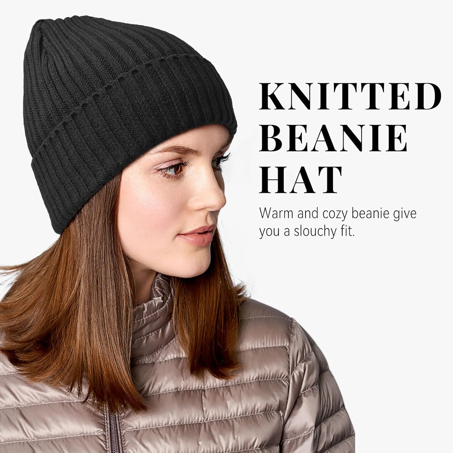 OZERO Winter Beanie Hat Warm Knit Skull Cap Thermal Thick Polar Fleece Snow Cap for Men and Women