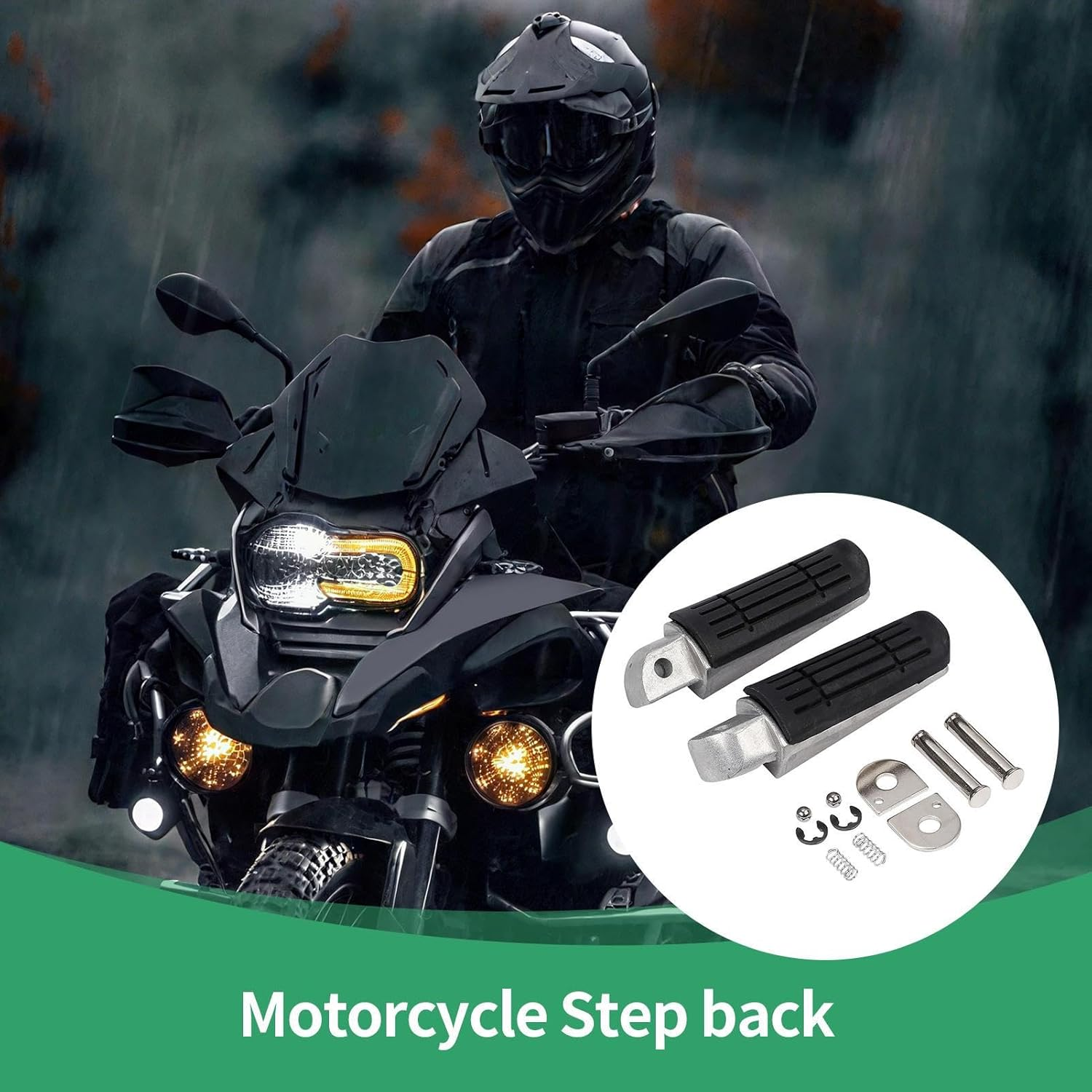 Motorcycle Foot Pegs,Motorcycle Foot Pegs Pedal - Accessories Modification for Sport Riding Riders Automotive Passengers Road Dirtbike Bicycle - Step Back image number 6