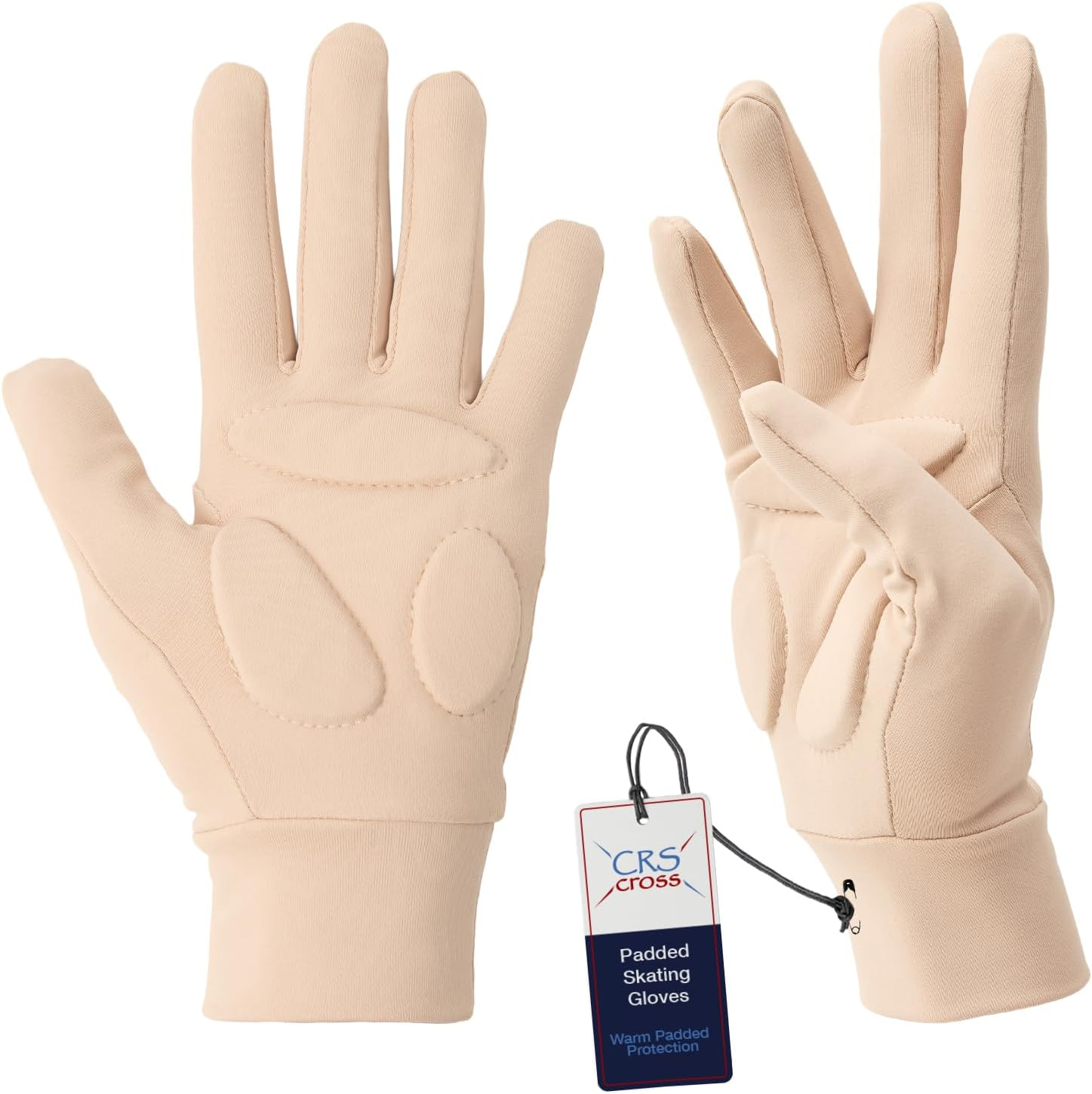 CRS Cross Figure Skating Gloves - Warm Padded Protection for Practice, Competition, or Testing/Examination