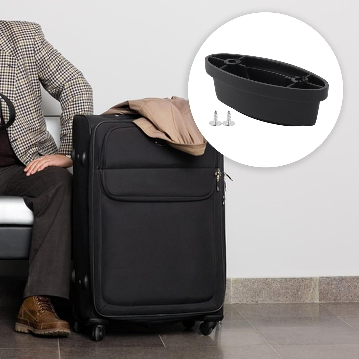 RDEXP 1 Pcs Luggage Side Foot Nail Bracket E Type for Suitcase Replacement image number 2