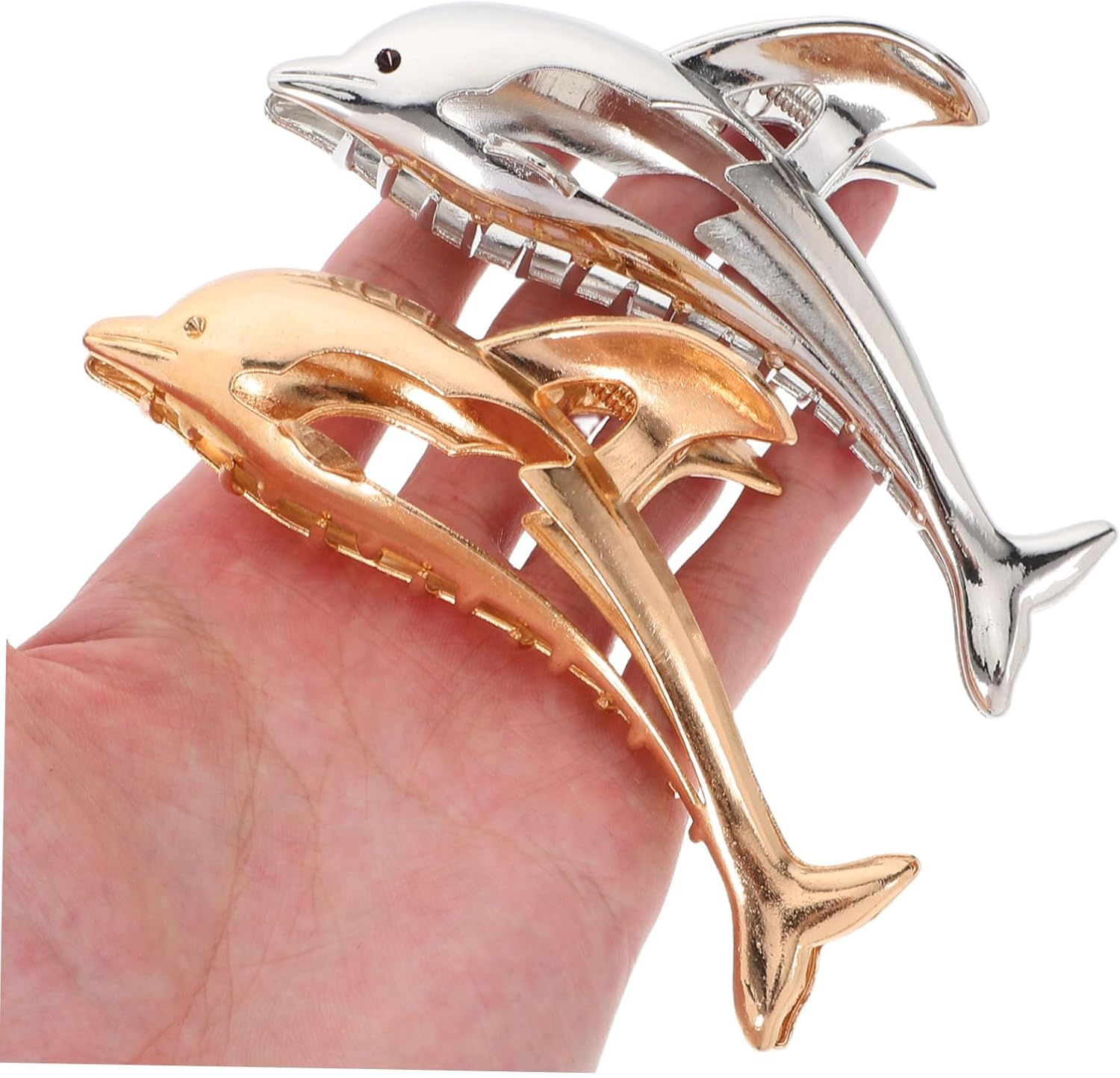 Outanaya 2Pcs Dolphin Hair Clips Stylish Large Hair Clamp for for Parties Weddings and Everyday Use Matte Finish image number 3