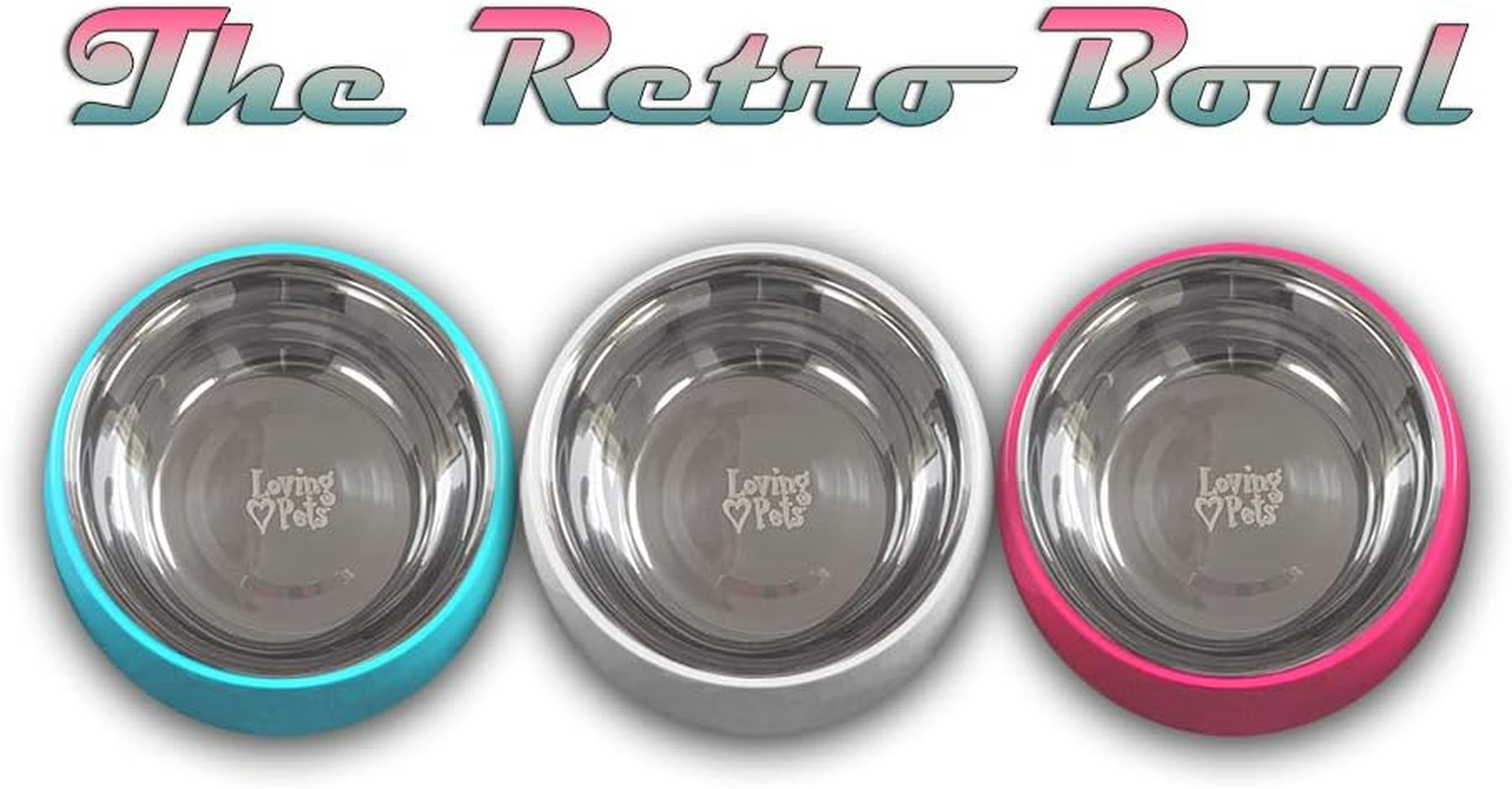 7133 Retro Hot Pink Large- Dog Bowl image number 1