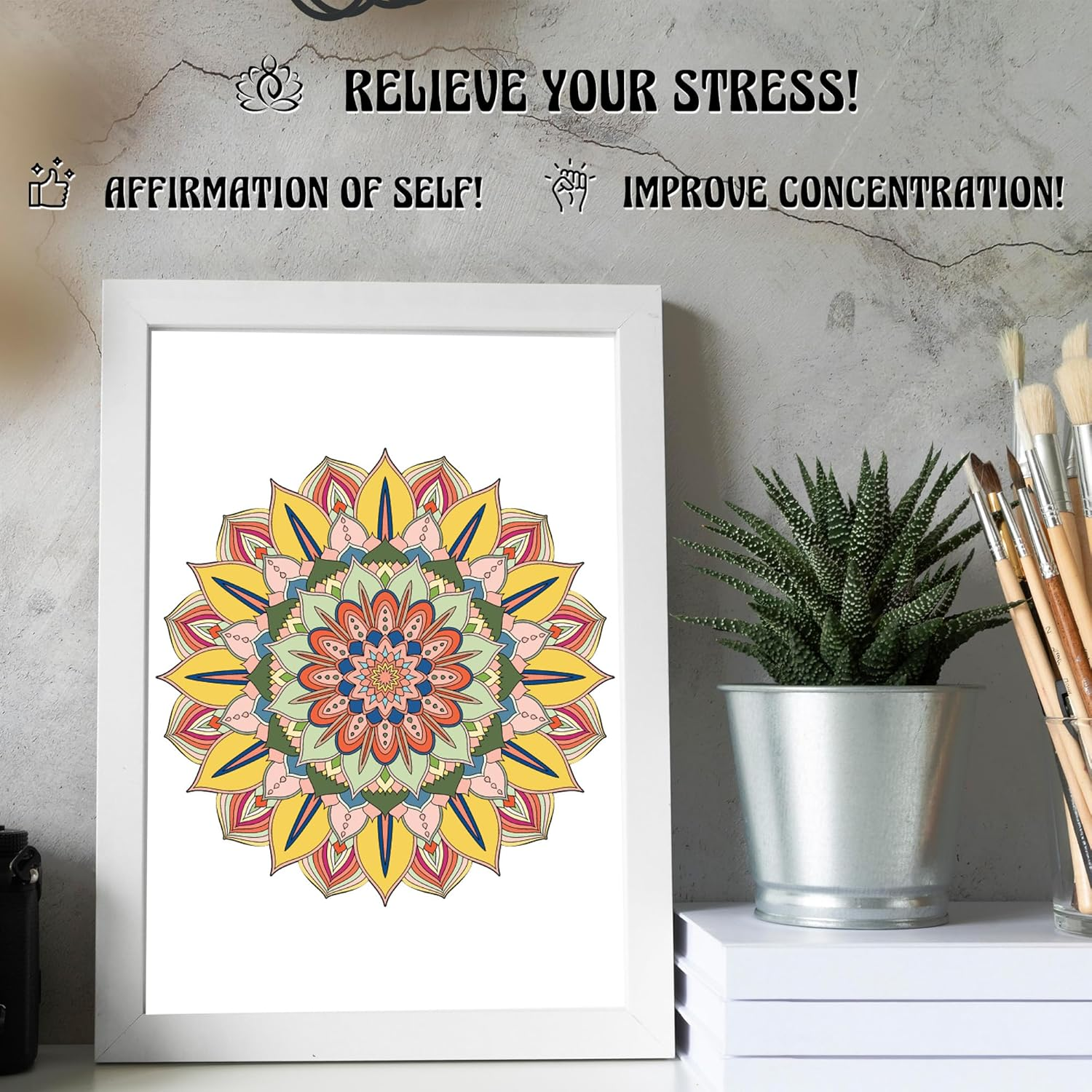 TIEFOSSI Relaxing Coloring Book, Relieving Mandala Style Pattern for Anxiety Relief, 160 GSM 60 Original Tearable Mandala Patterns and Designs for Women Men image number 2