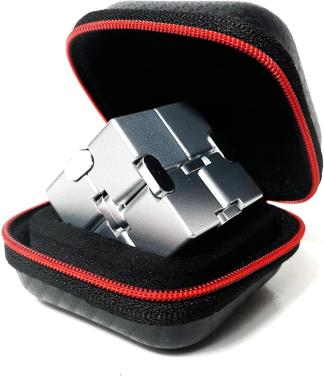 Infinity Cube Fidget Toy &ndash; Aluminum Metal Stress Relief Finger Flip Cube for Kids and Adults, Ideal Gadget for Men, Exquisite Packaging Included image number 2