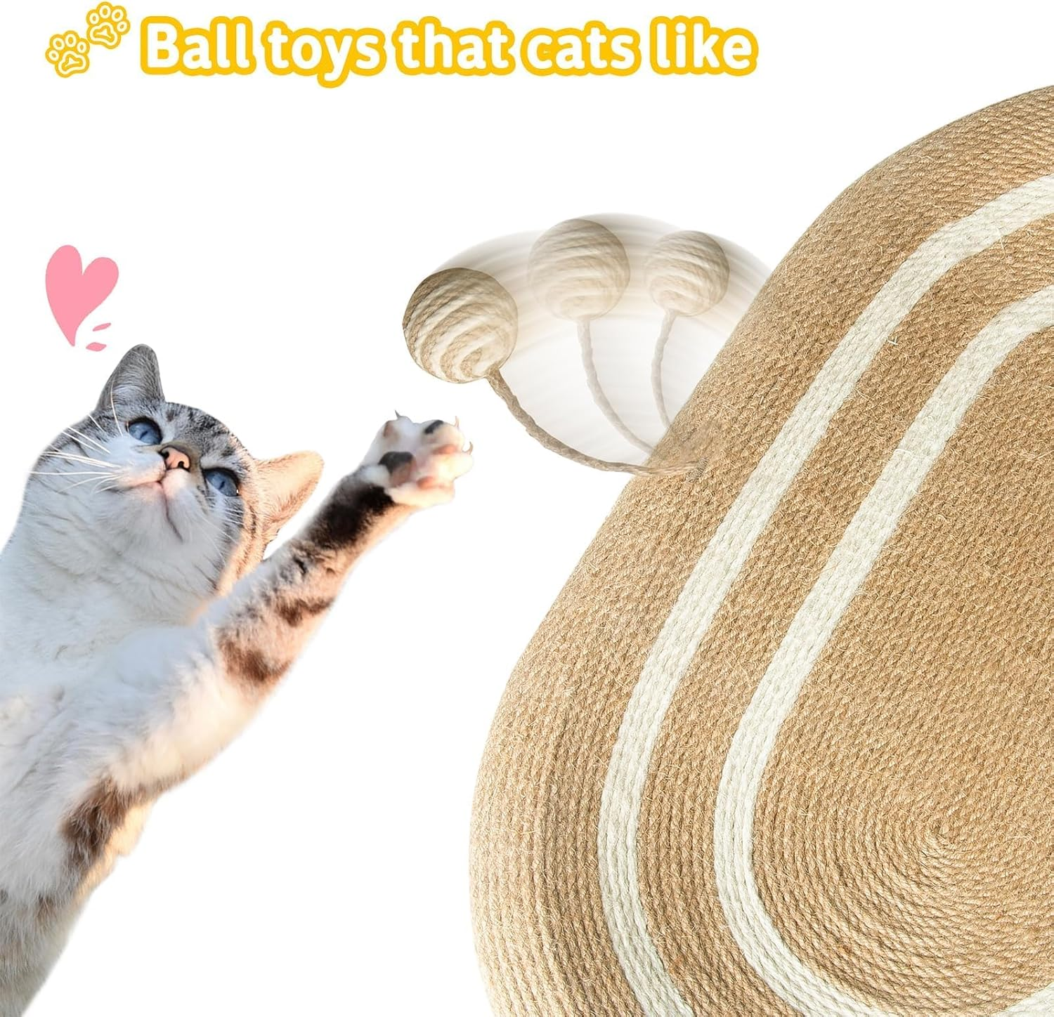 3 in 1 Cat Scratcher Bed, 24-Inch No Debris Scratching Pads with Anti-Slip, Cute Ear-Shaped Design for Indoor Cats, Relieves Boredom image number 3