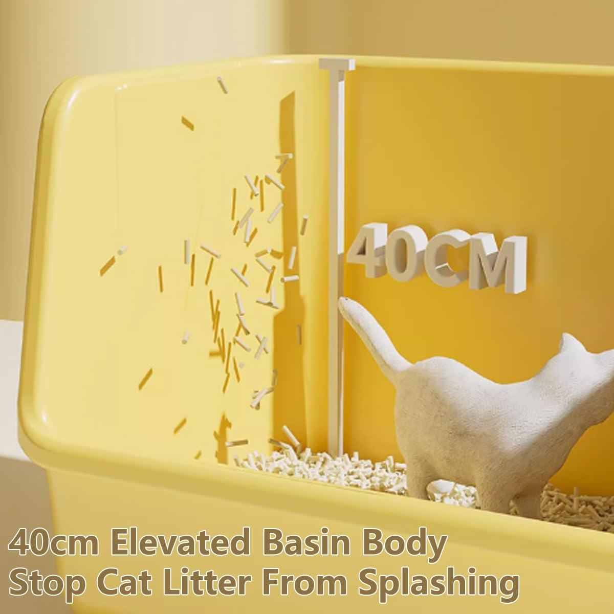 AIMALL 1Pc Fully Enclosed Cat Litter Box 23.6In for Large Cats up to 20Kg Anti-Odour Easy Clean Design with Adjustable Entry image number 1