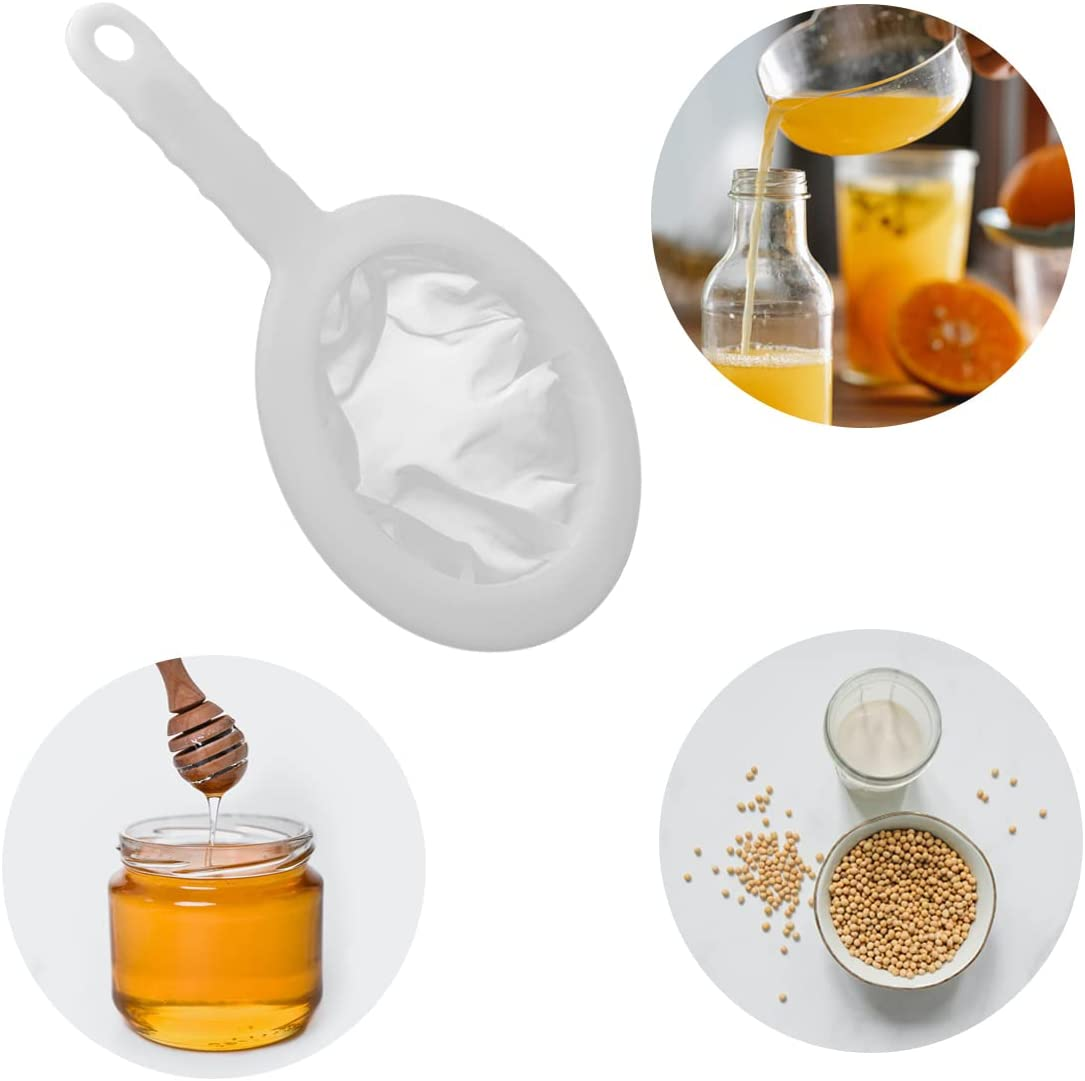 200 Mesh Food Filter Strainer, Reusable Fine Mesh Strainer, Nylon Mesh Sieve Plastic Food Strainer with Handle, Ideal for Filtering Coffee, Juice, Oils, Soy Milk image number 6