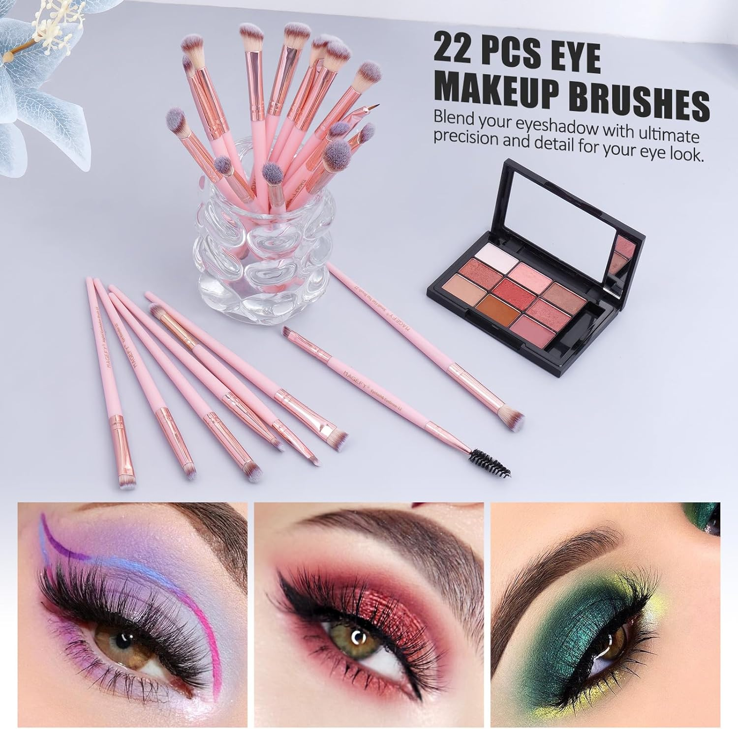 Makeup Brushes 28 Pcs Make up Brushes Professional Makeup Brushes Set Premium Synthetic Face Powder Blush Pointed Eyeshadow Blending Brush Kit with Gift Box(Pink) image number 1