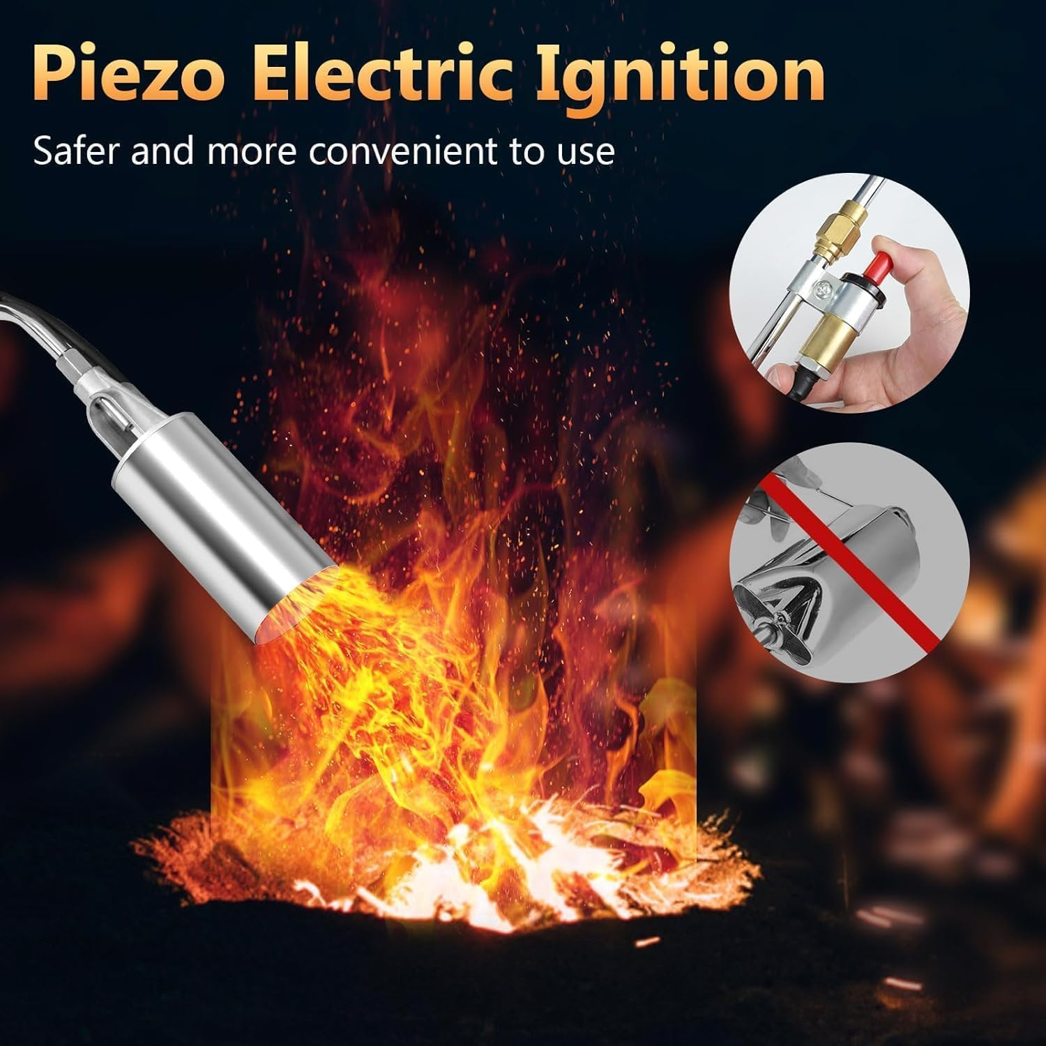 Propane Torch Weed Burner, 1,800,000 BTU Propane Gas Blow Torch Head Weed Torch with 10FT Hose, Flame Control, Turbo Trigger Push Button Igniter, Flamethrower for Burning Weed Roads Paint Removal image number 1