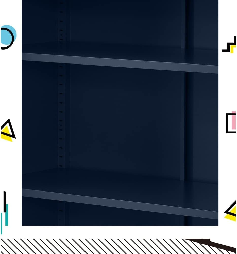 Artissin Locker, Metal Sideboard Buffet Cabinet Bedside Table Shoe Storage TV Cabinets Organiser Home Bedroom Kitchen Living Room Bathroom Furniture, with Adjustable Shelf Handy Hook Blue image number 5