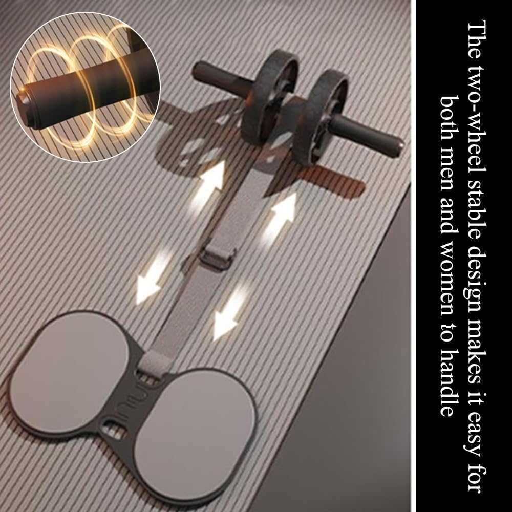 Abdominal Exercise Wheel,Multifunctional Core Training Roller,For Home Gym Fitness Equipment,For Men and Women,Workout Equipment,With Resistance Band (Grey) image number 3